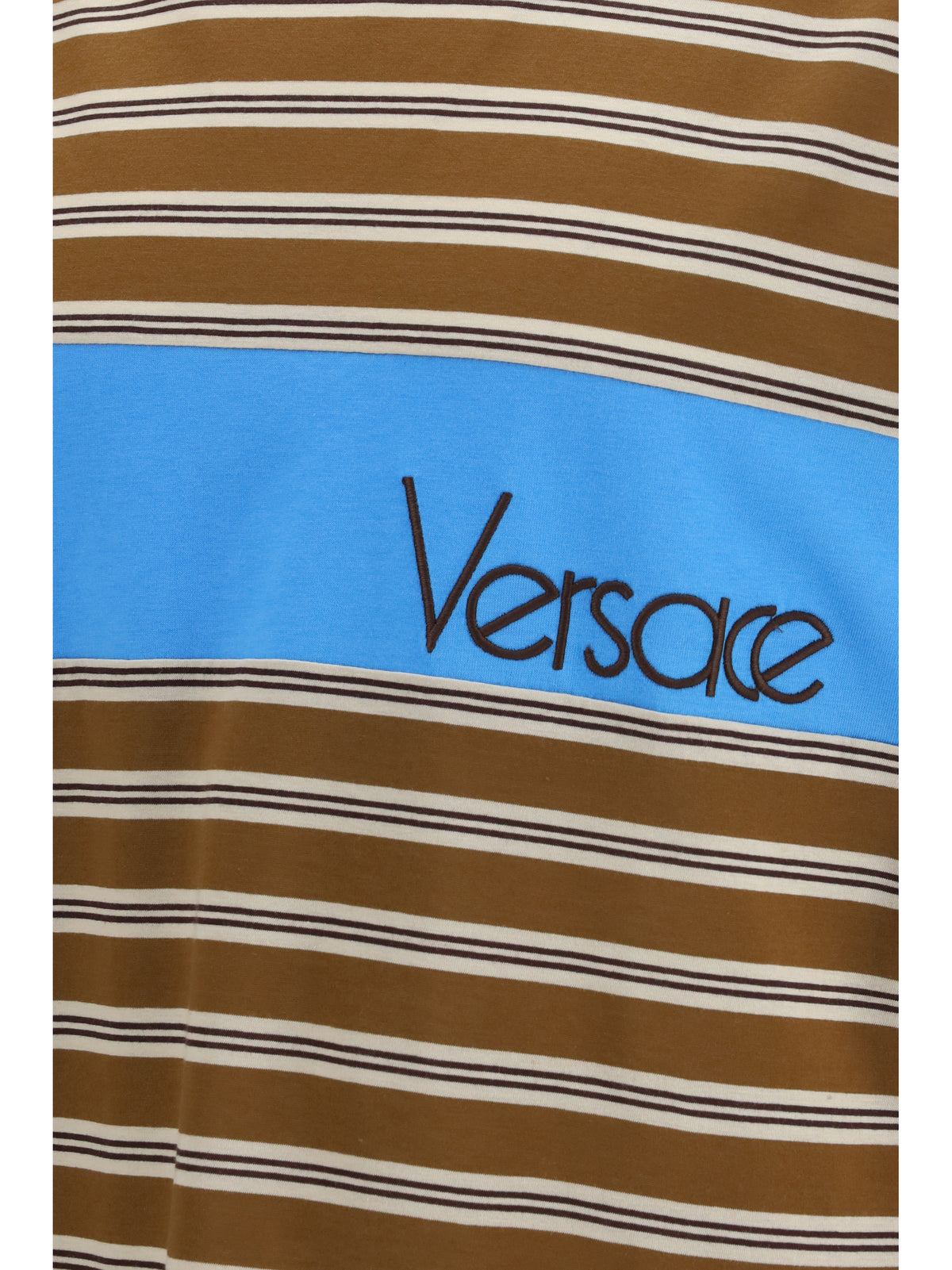 Versace Men Striped Cotton T-Shirt