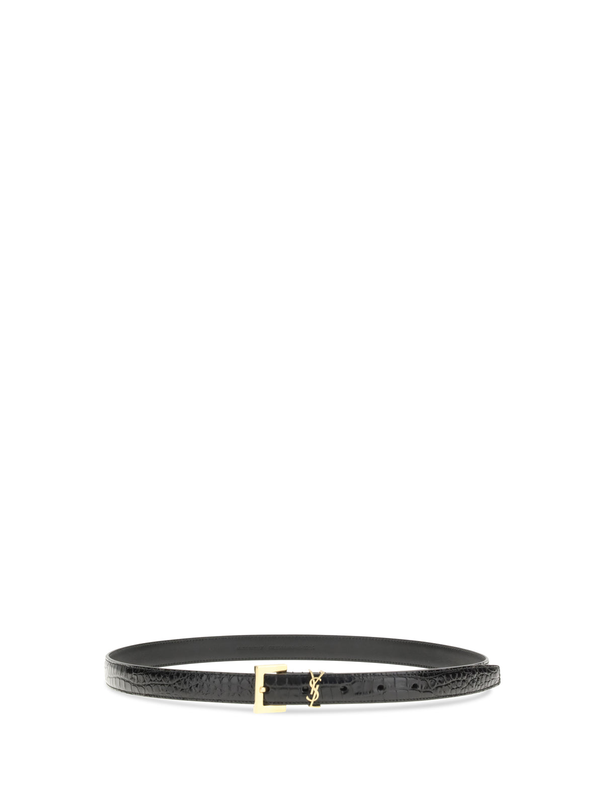 Saint Laurent Women Crocodile-Effect Cassandre Belt SAINT LAURENT