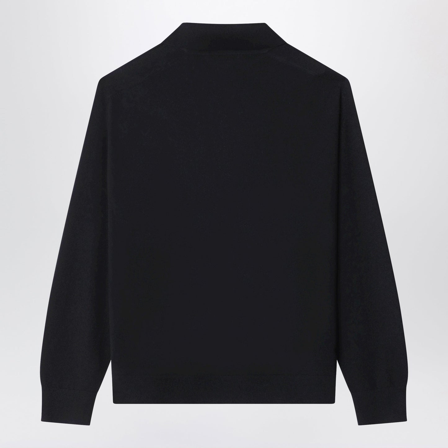 Acne Studios Black Woollen Polo Shirt With Embroidered Logo Men ACNE STUDIOS