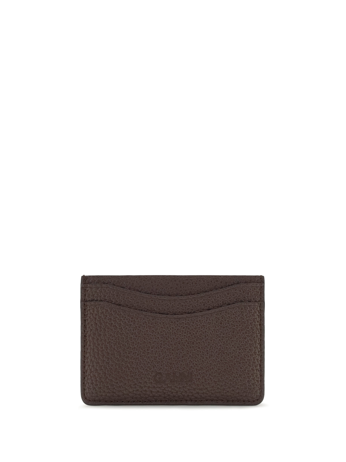 Ganni Women Textured Faux Leather Card Holder GANNI