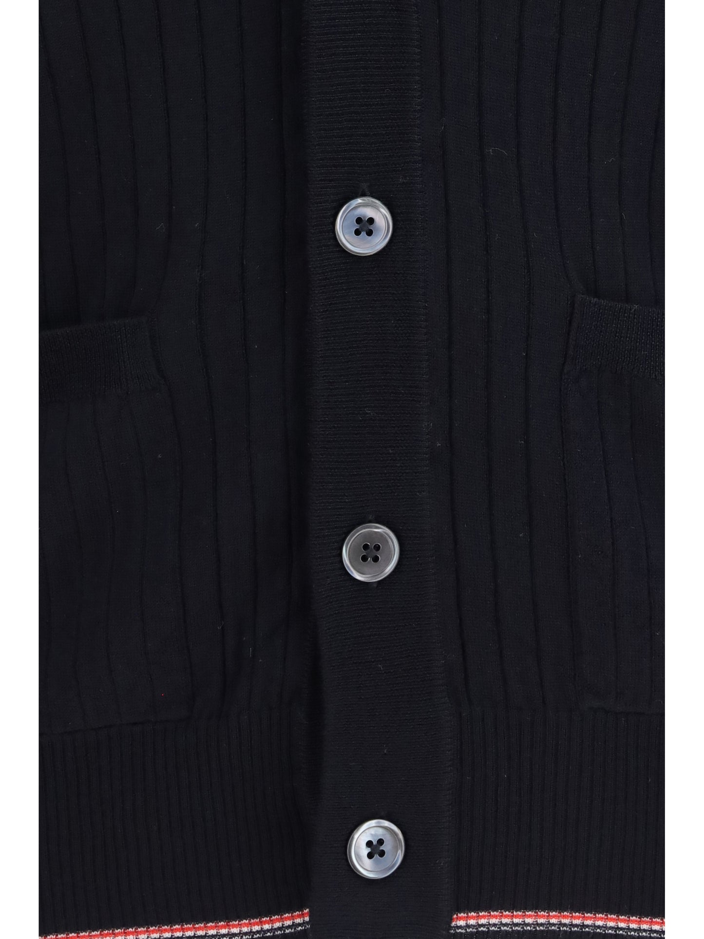 Thom Browne Men Ribbed Merino Wool Cardigan THOM BROWNE