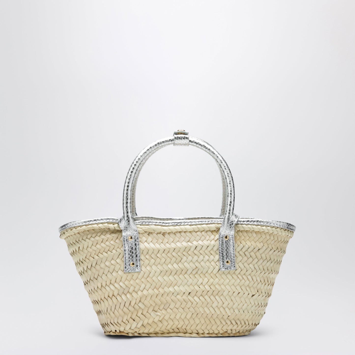 Jacquemus Small Soli Basket Bag In Natural/Silver Raffia Women JACQUEMUS