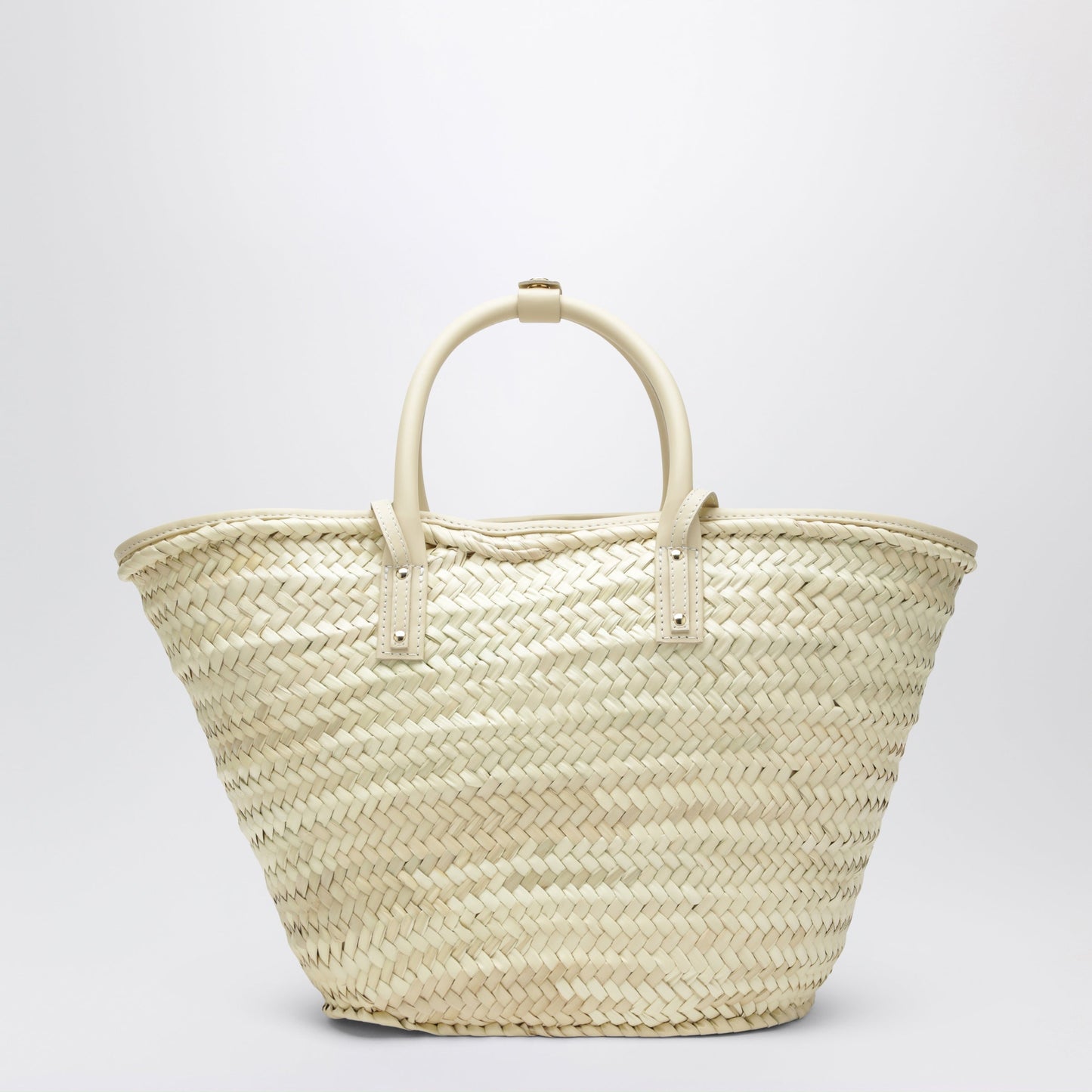 Jacquemus Le Panier Soli Woven Raffia Tote Bag In Ivory Women JACQUEMUS