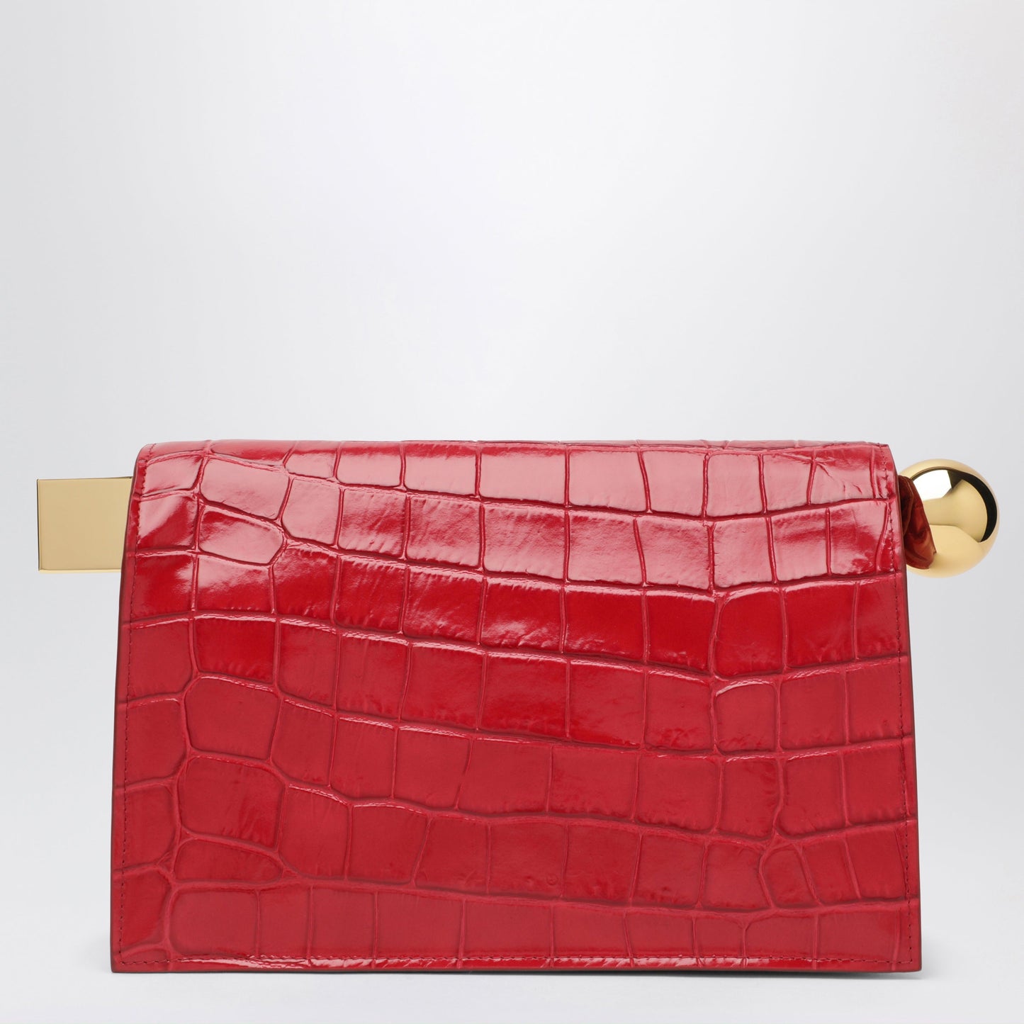 Jacquemus La Pochette Rond Carre Red Leather Clutch Women JACQUEMUS
