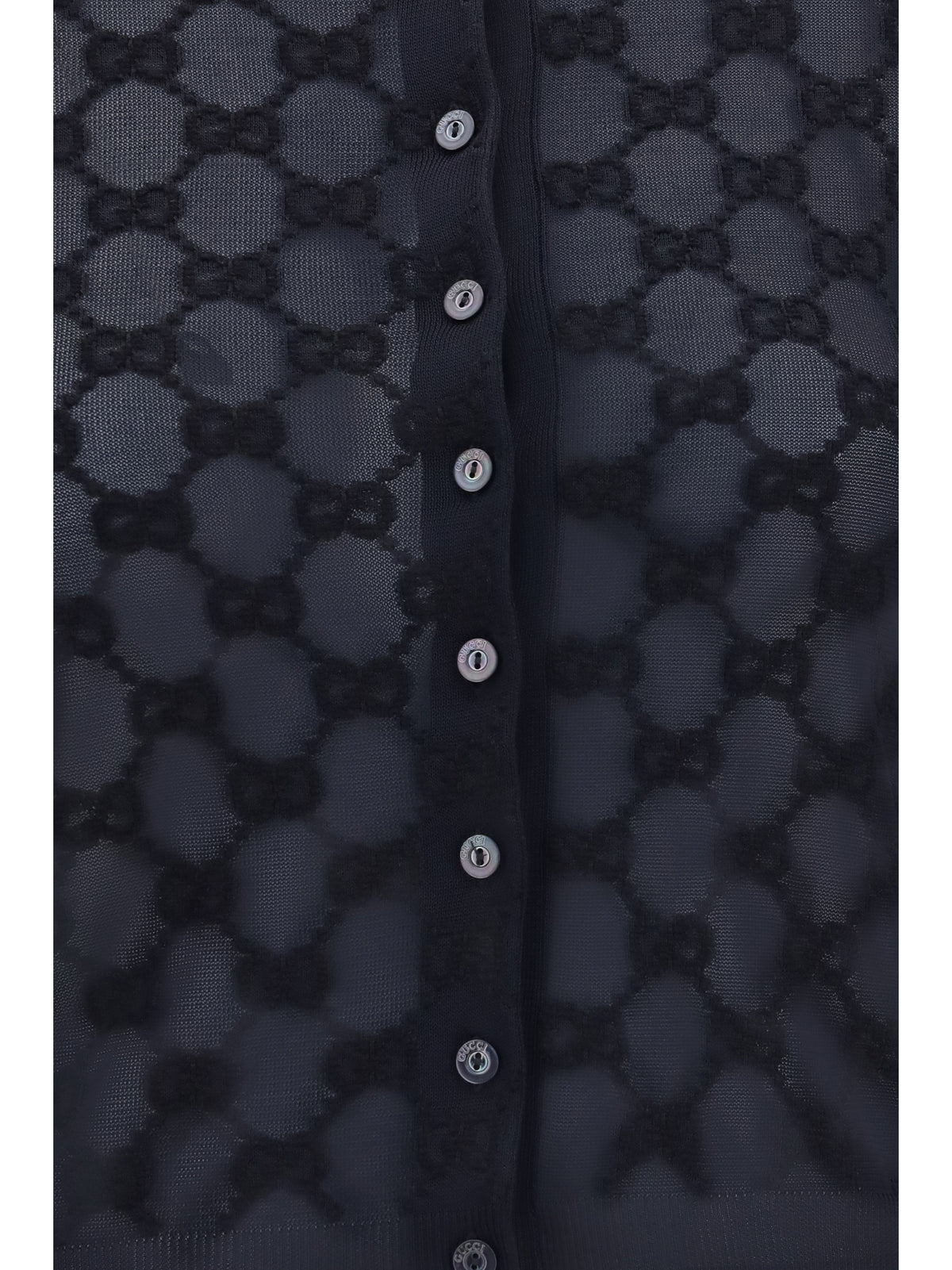 Gucci Women Gg All-Over Viscose Crepe Cardigan