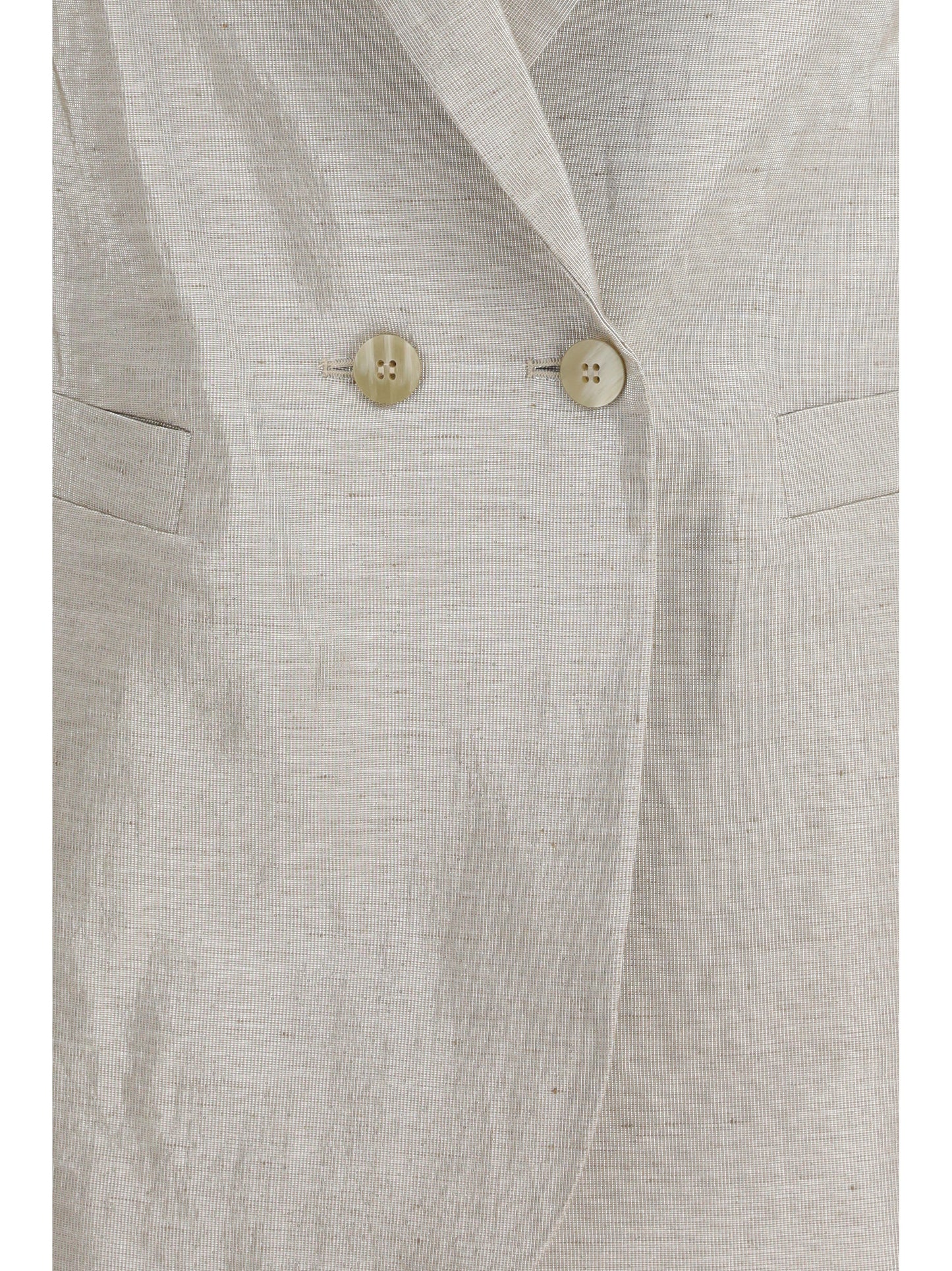 Forte_Forte Women Double-Breasted Jacket In Linen And Lurex With Jewel Buttons FORTE FORTE