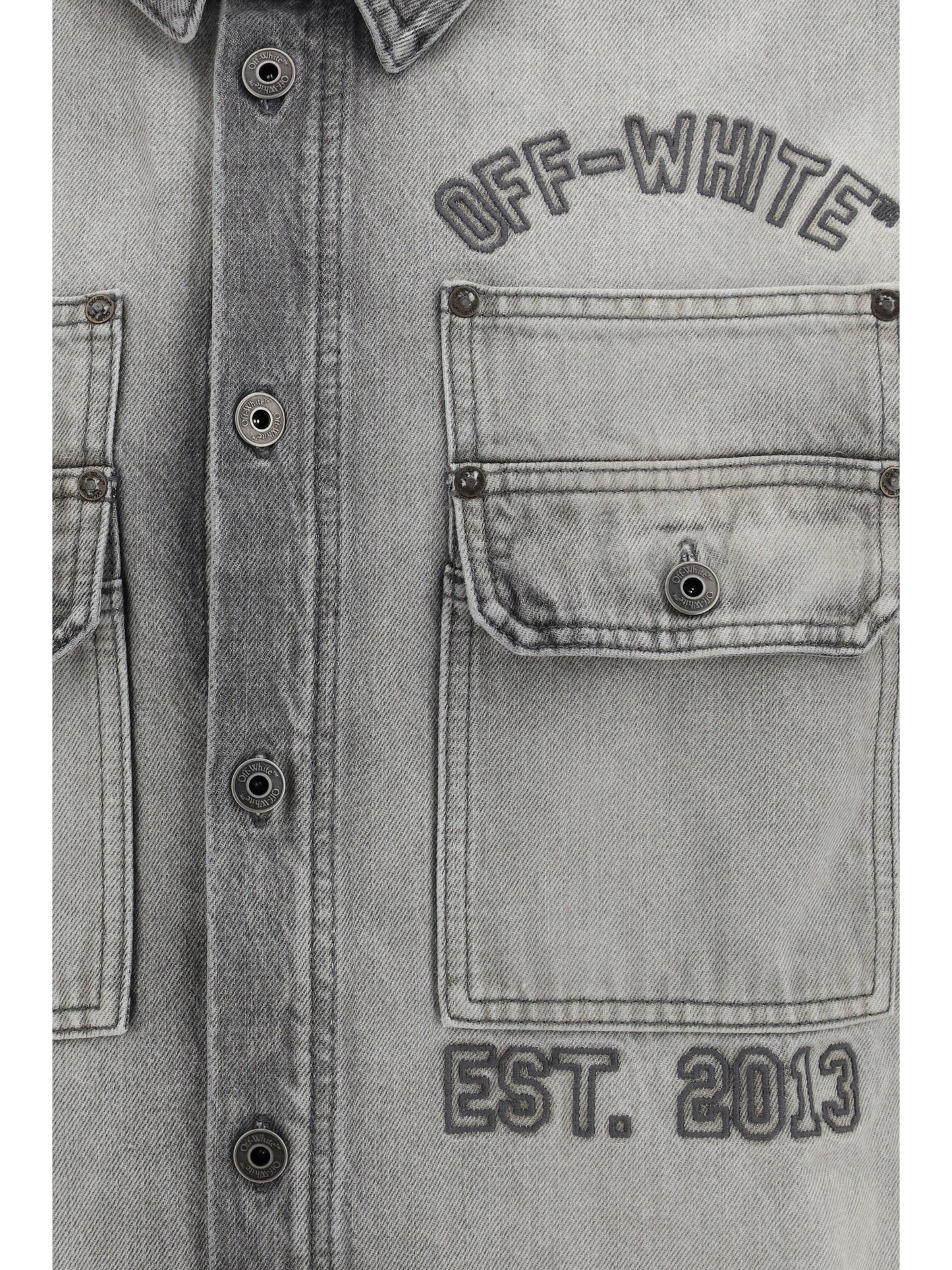 Off-White Men Diag Military Overshirt In Denim OFF-WHITE