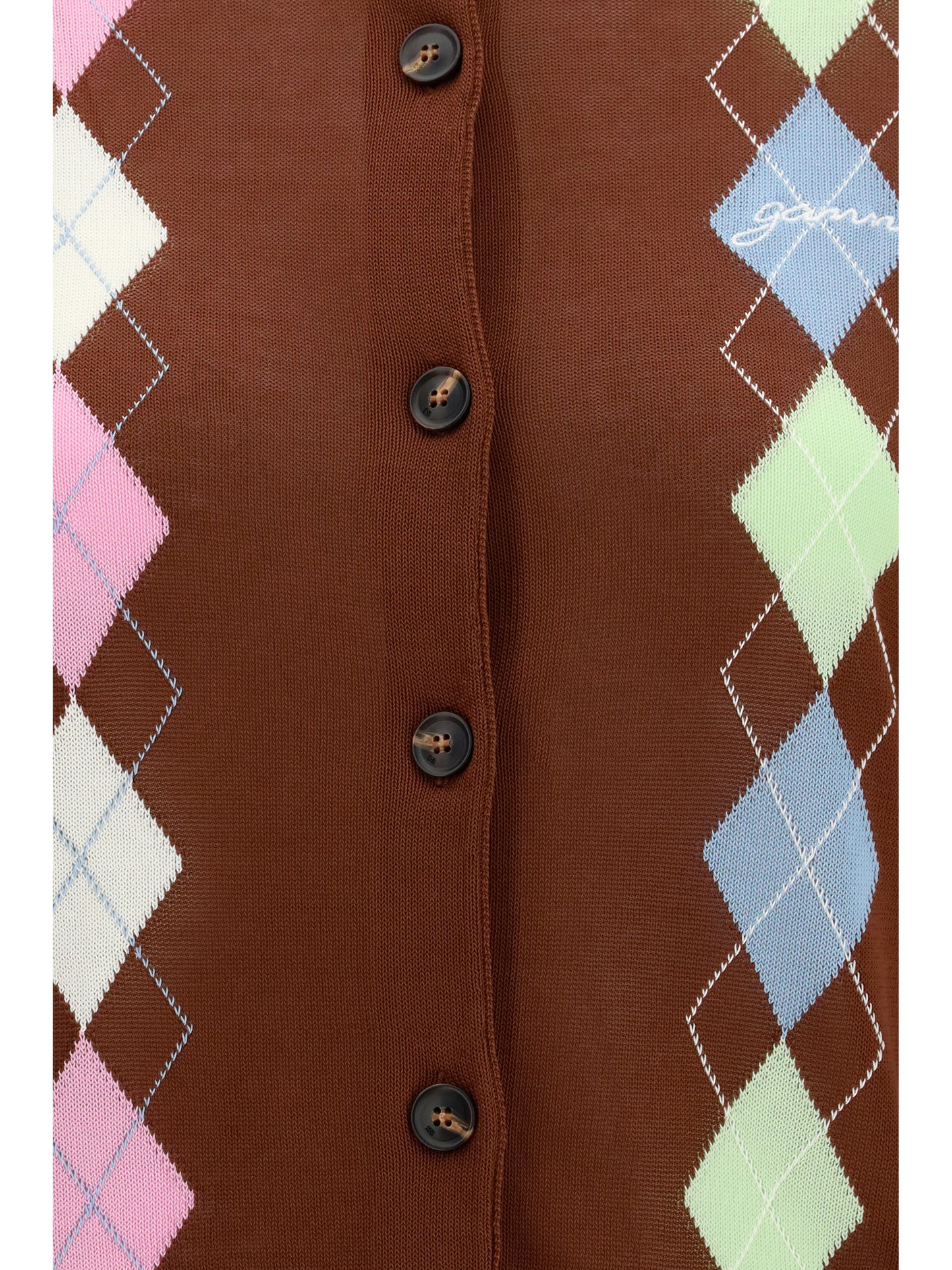Ganni Women Diamond-Pattern Cardigan GANNI