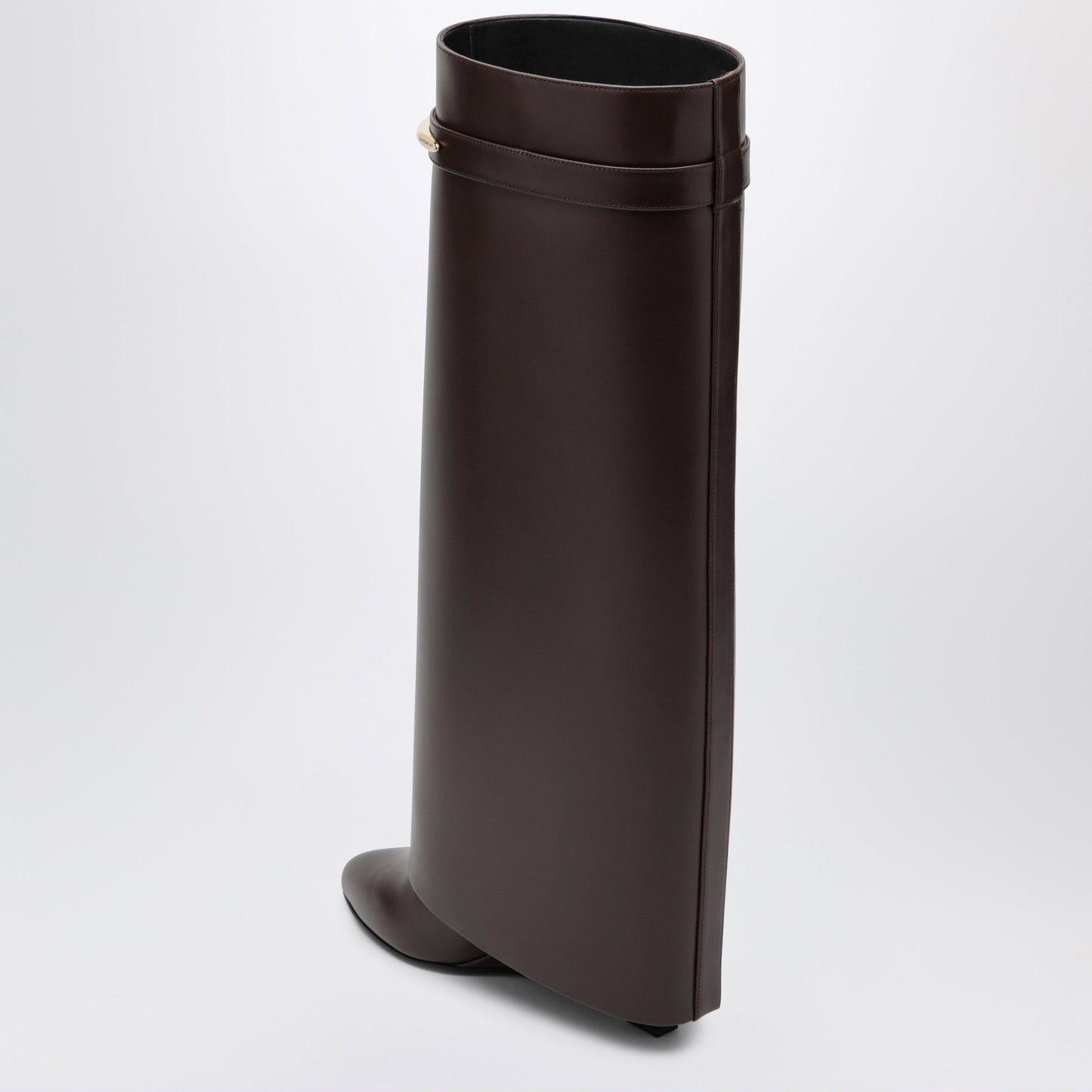 Givenchy Shark Pinch Leather Boots In Ebony Brown Women GIVENCHY