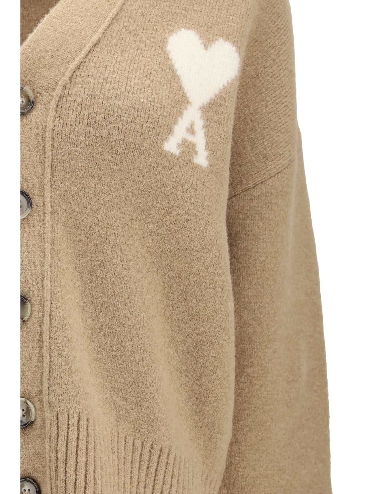 Ami Paris Women Ami De Coeur Cardigan In Alpaca AMI PARIS