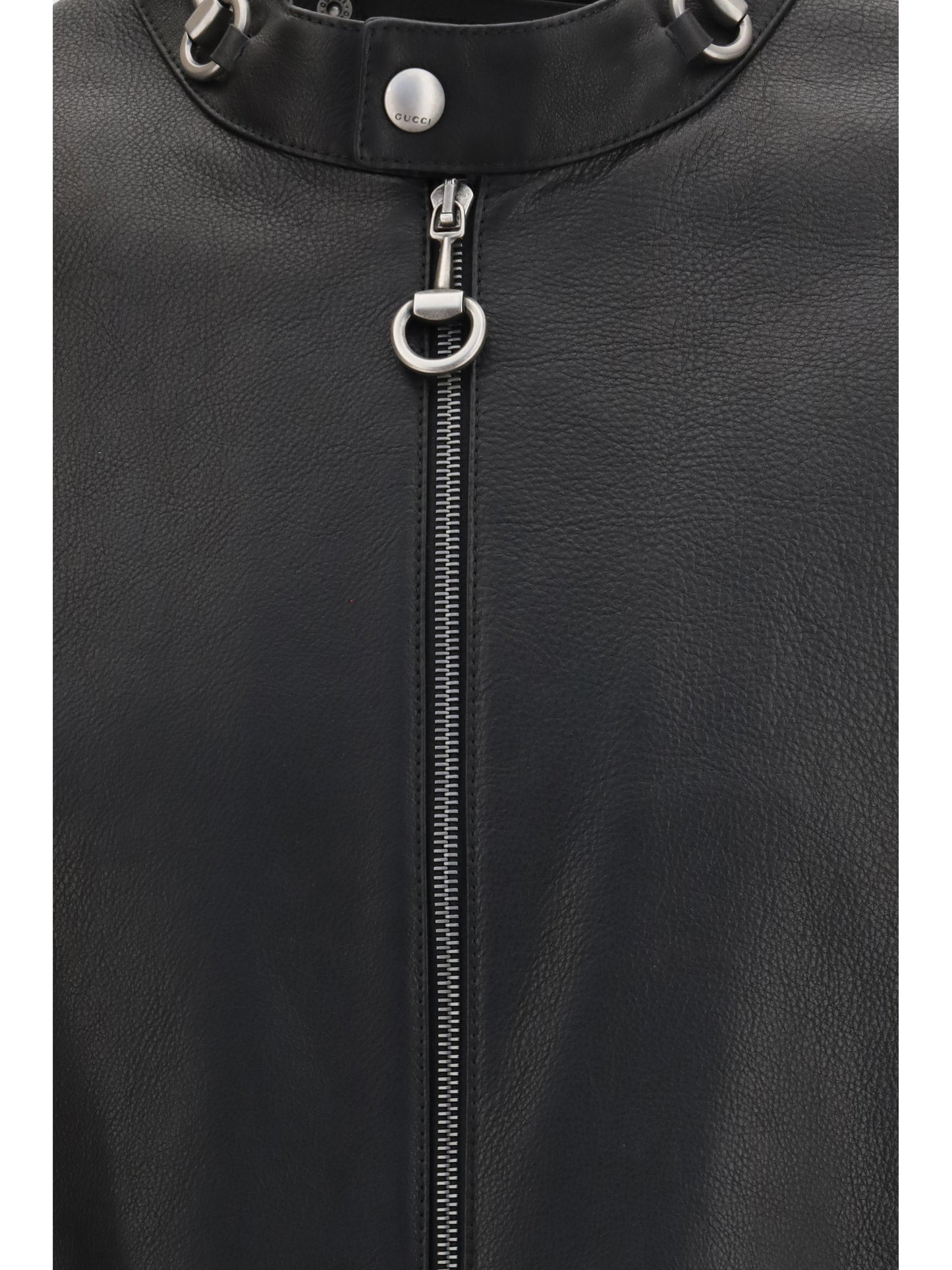 Gucci Men Horsebit Leather Biker Jacket GUCCI