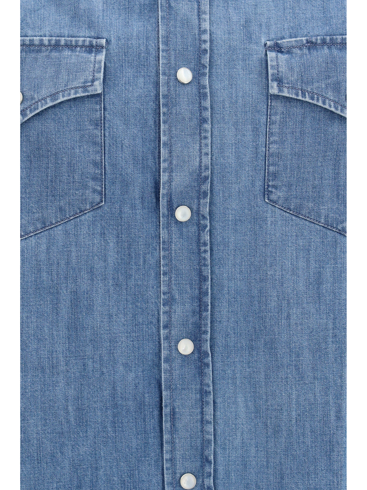 Brunello Cucinelli Men Easy Fit Lightweight Denim Shirt BRUNELLO CUCINELLI
