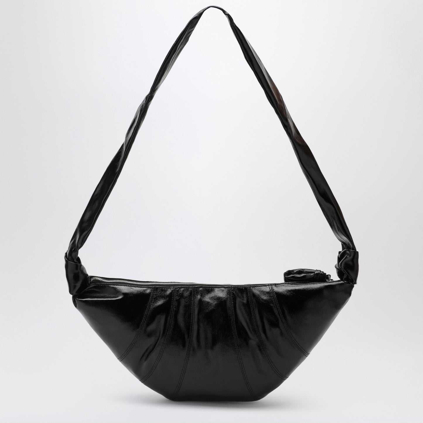 Lemaire Medium Croissant Bag In Black Coated Cotton Women LEMAIRE