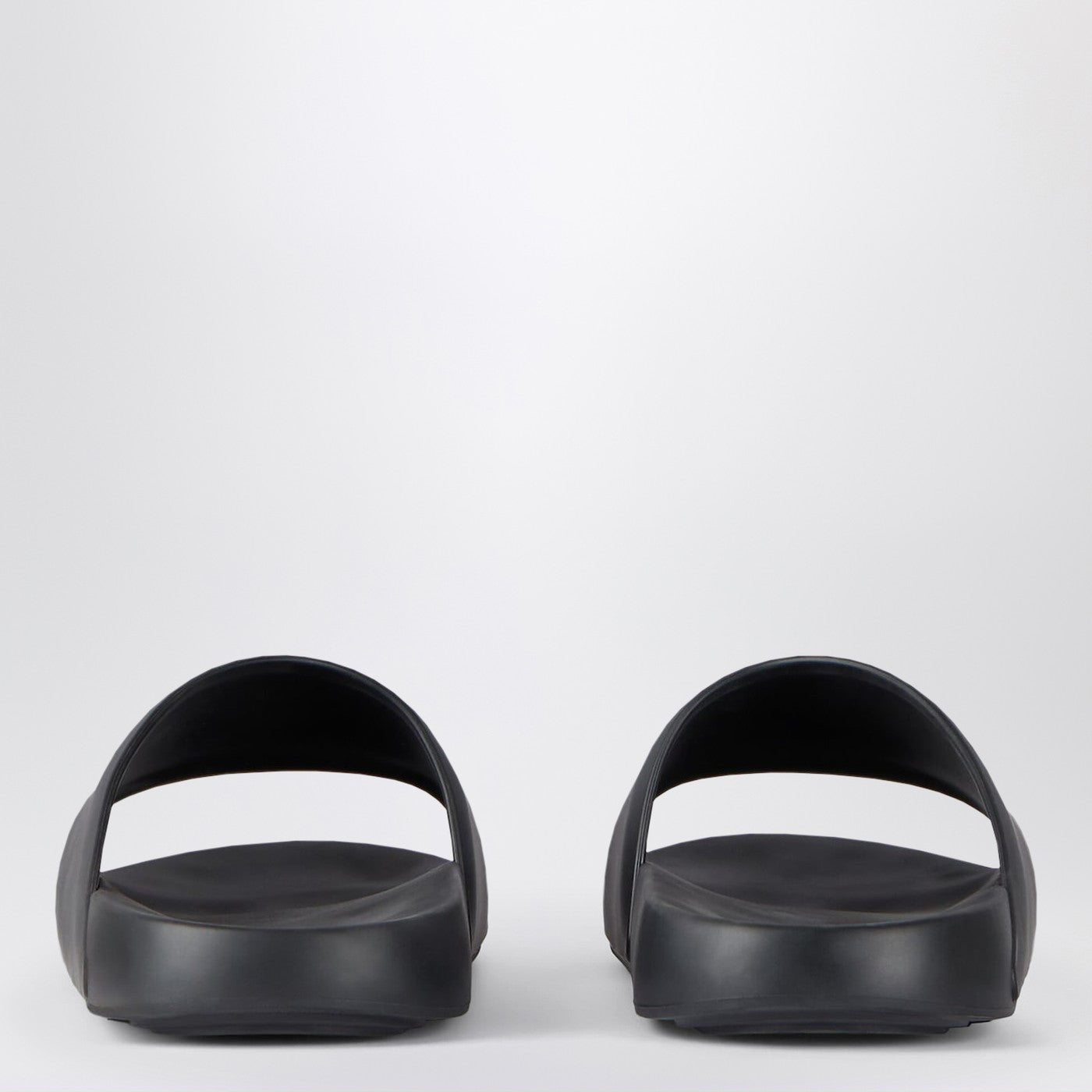 Givenchy Black Rubber Label Slide Flat Mules Men GIVENCHY