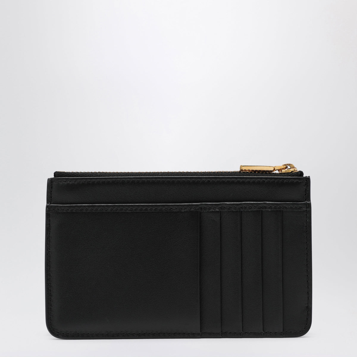 Dolce&Gabbana Black Leather Zip Card Holder With Dg Logo Women DOLCE & GABBANA