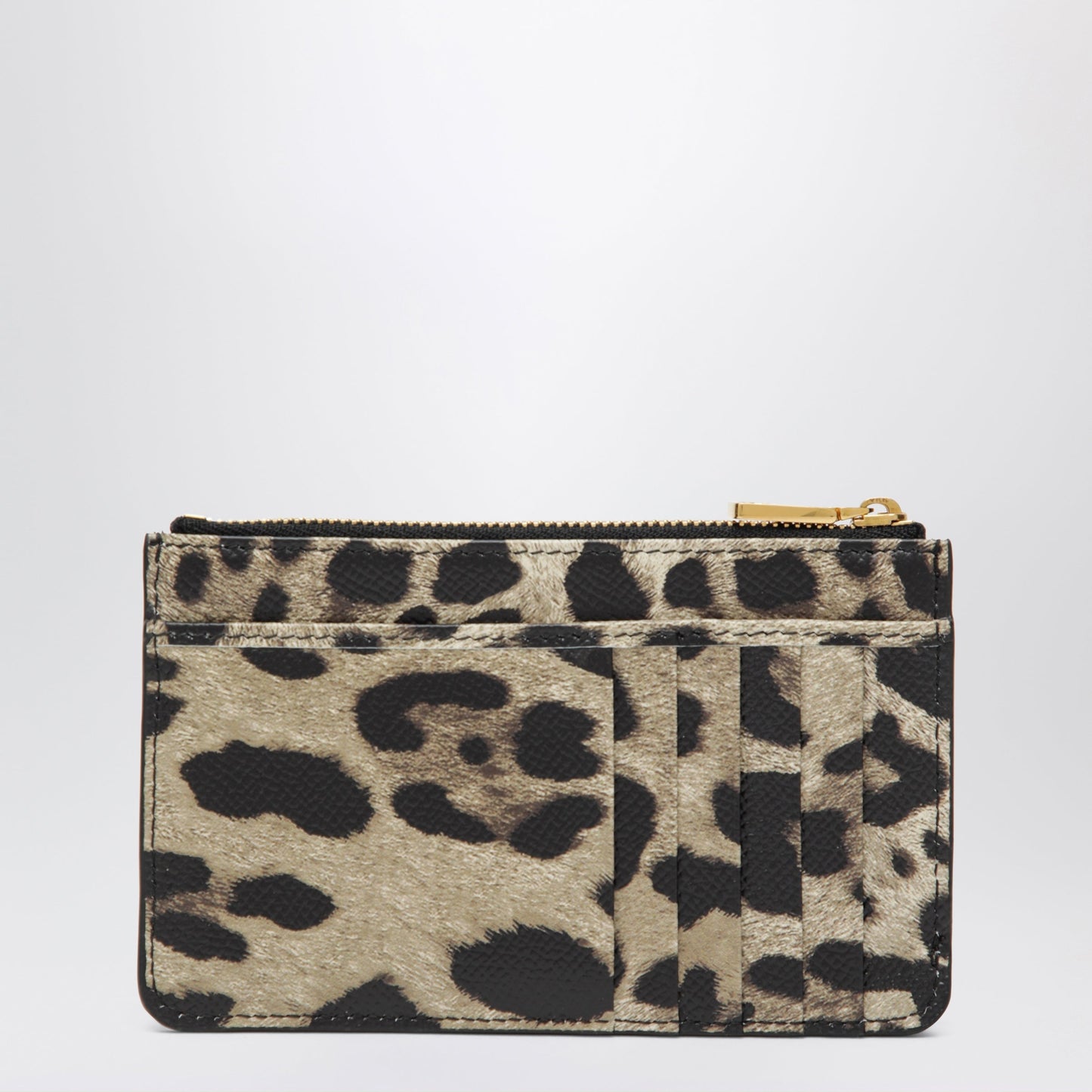 Dolce&Gabbana Leopard-Print Dauphine Leather Card Holder With Zip Women DOLCE & GABBANA