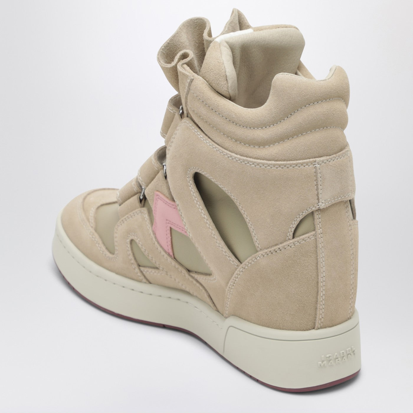 Isabel Marant Bekett Wedge Sneakers In Beige/Pink Suede Women ISABEL MARANT