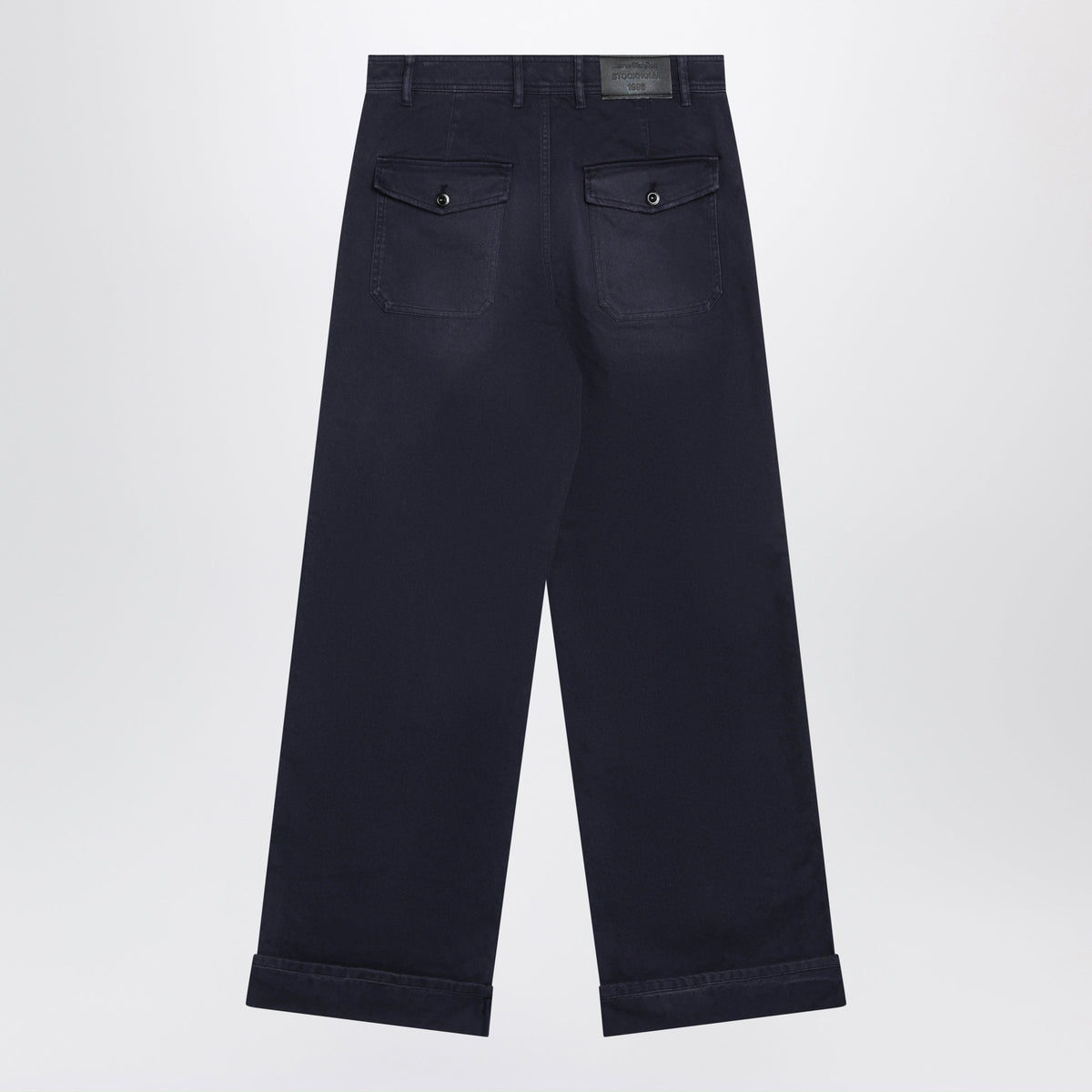 Acne Studios Navy Blue Cotton Twill Trousers Men ACNE STUDIOS