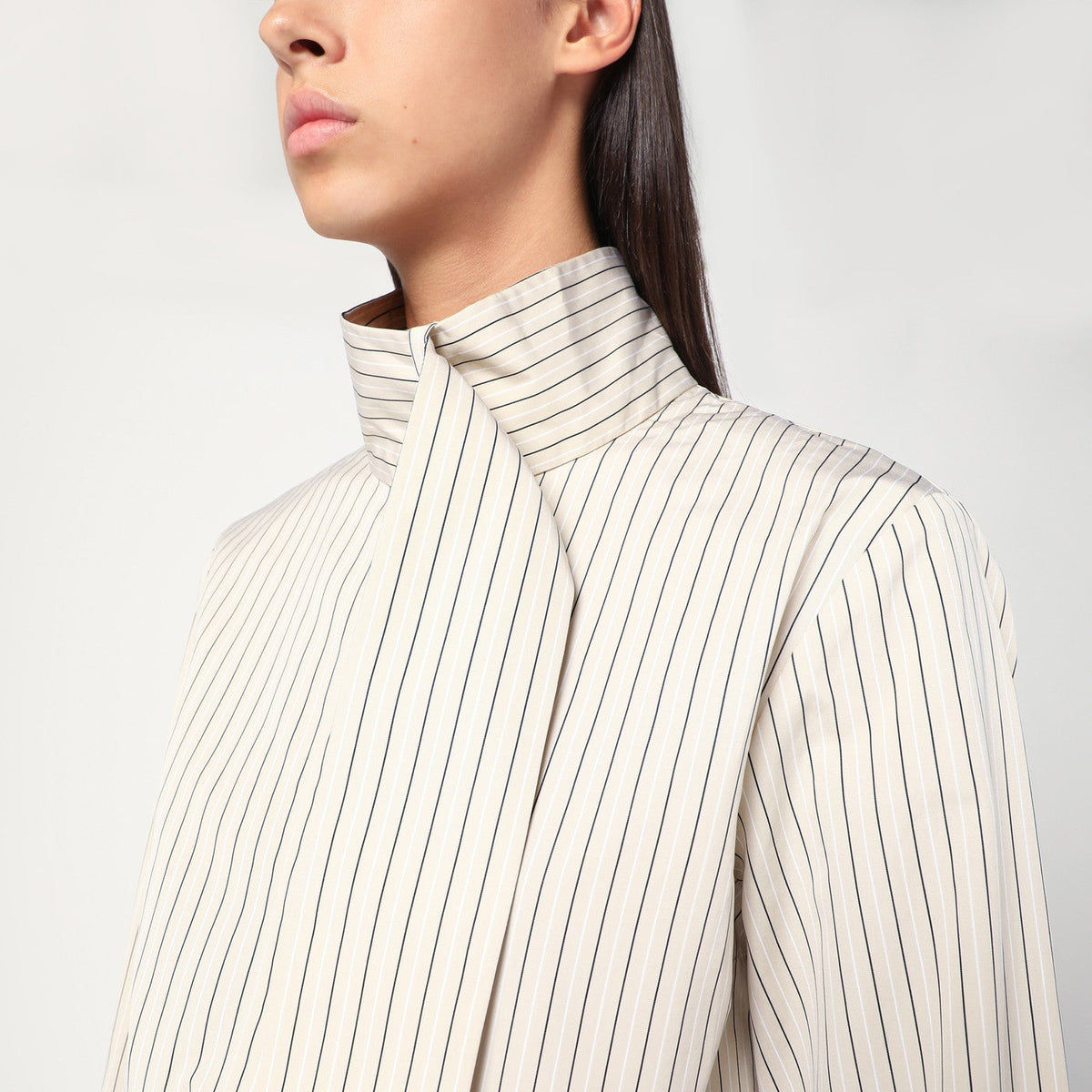 Patou Striped Shirt With Scarf Collar Women PATOU