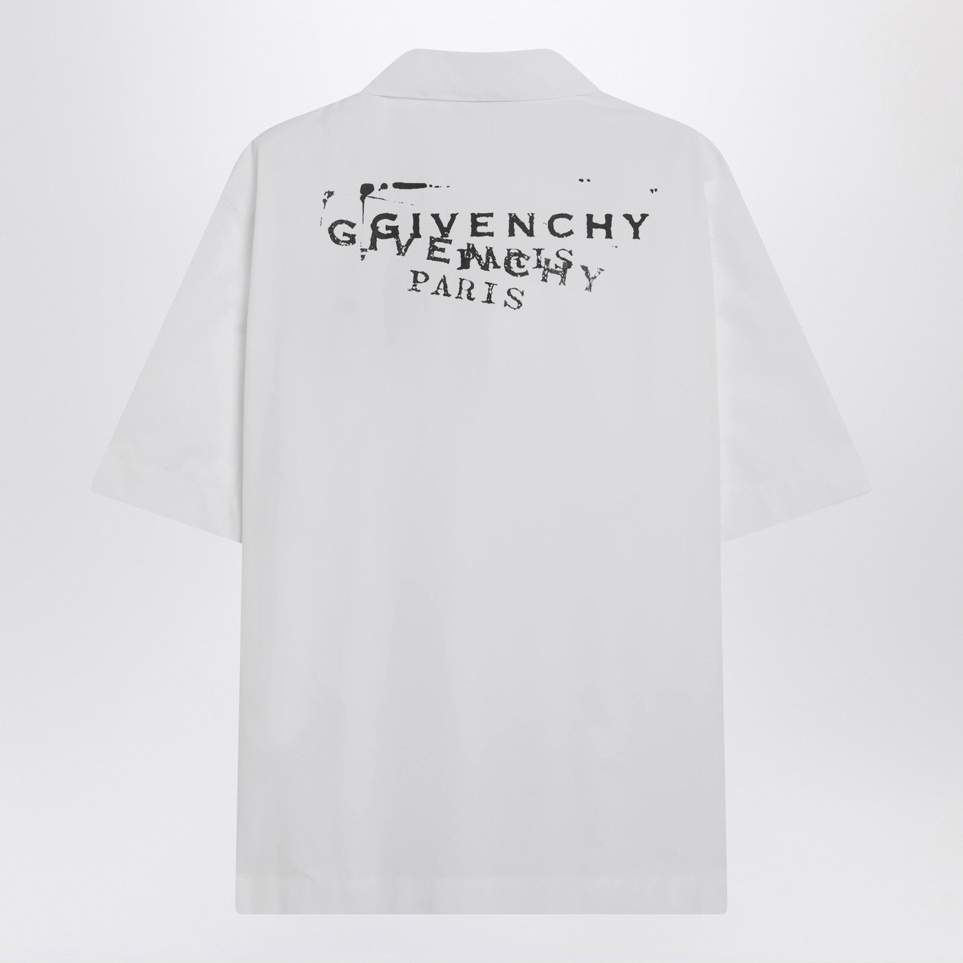 Givenchy White Poplin Shirt With Logo Print Men GIVENCHY