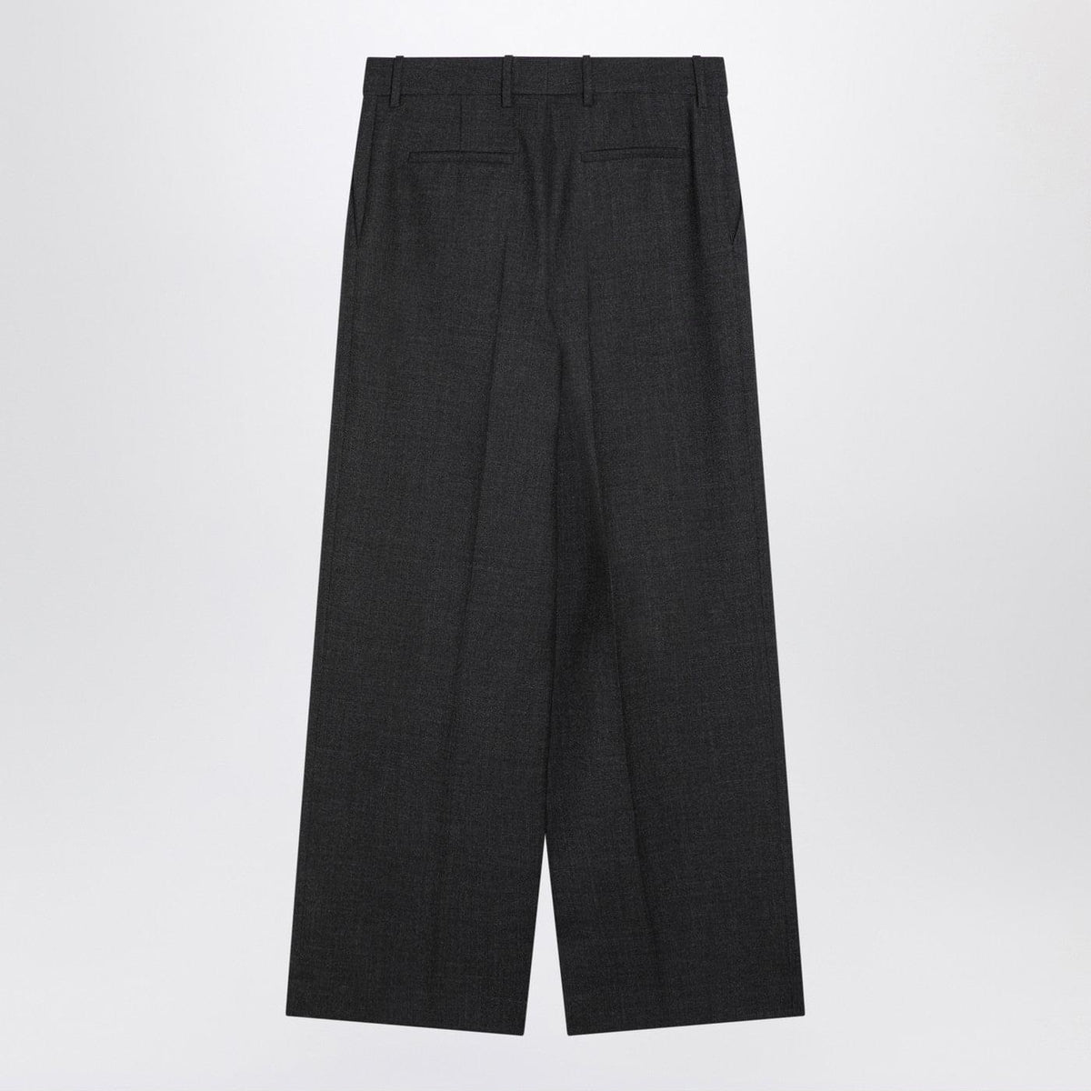 Givenchy Dark Grey Wool Wide Trousers Women GIVENCHY