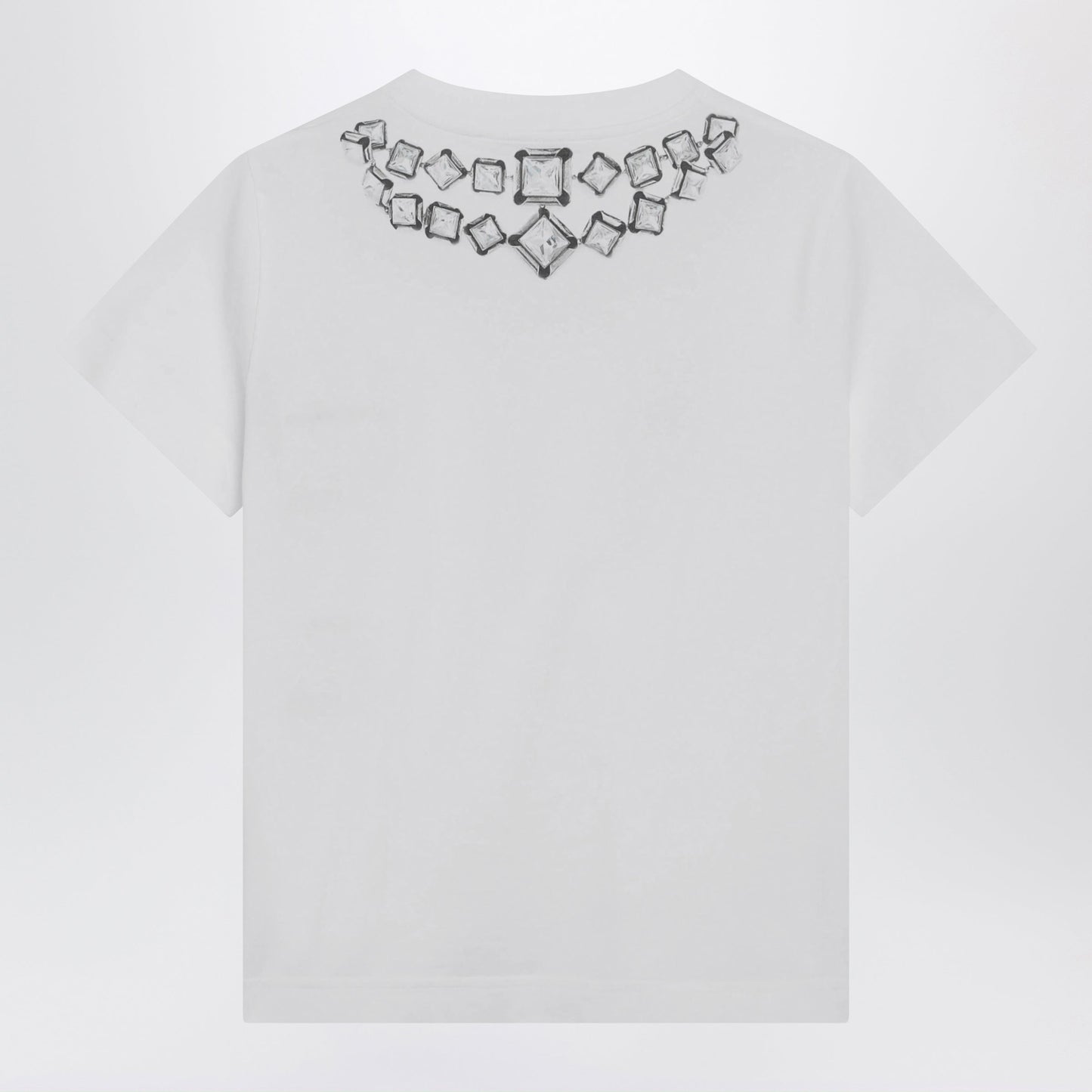 Givenchy Deconstructed Crystals Cotton T-Shirt In White Women GIVENCHY