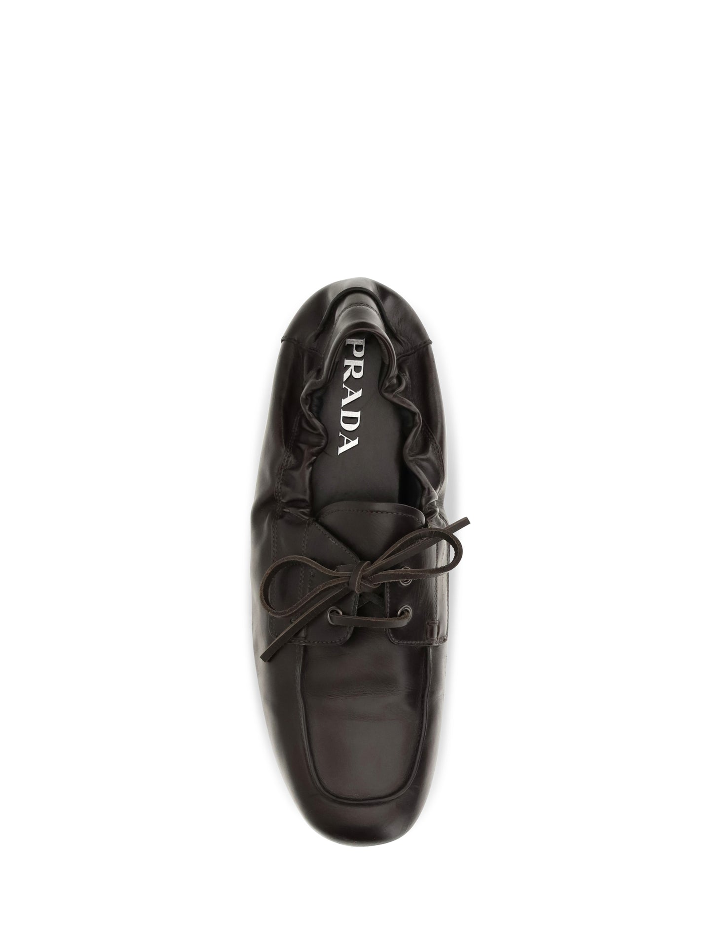 Prada Men Aged Leather Lace-Up Sneakers PRADA