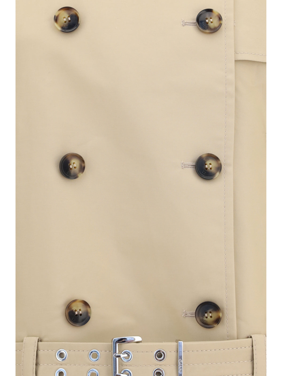 Ganni Women Double-Breasted Belted Jacket GANNI