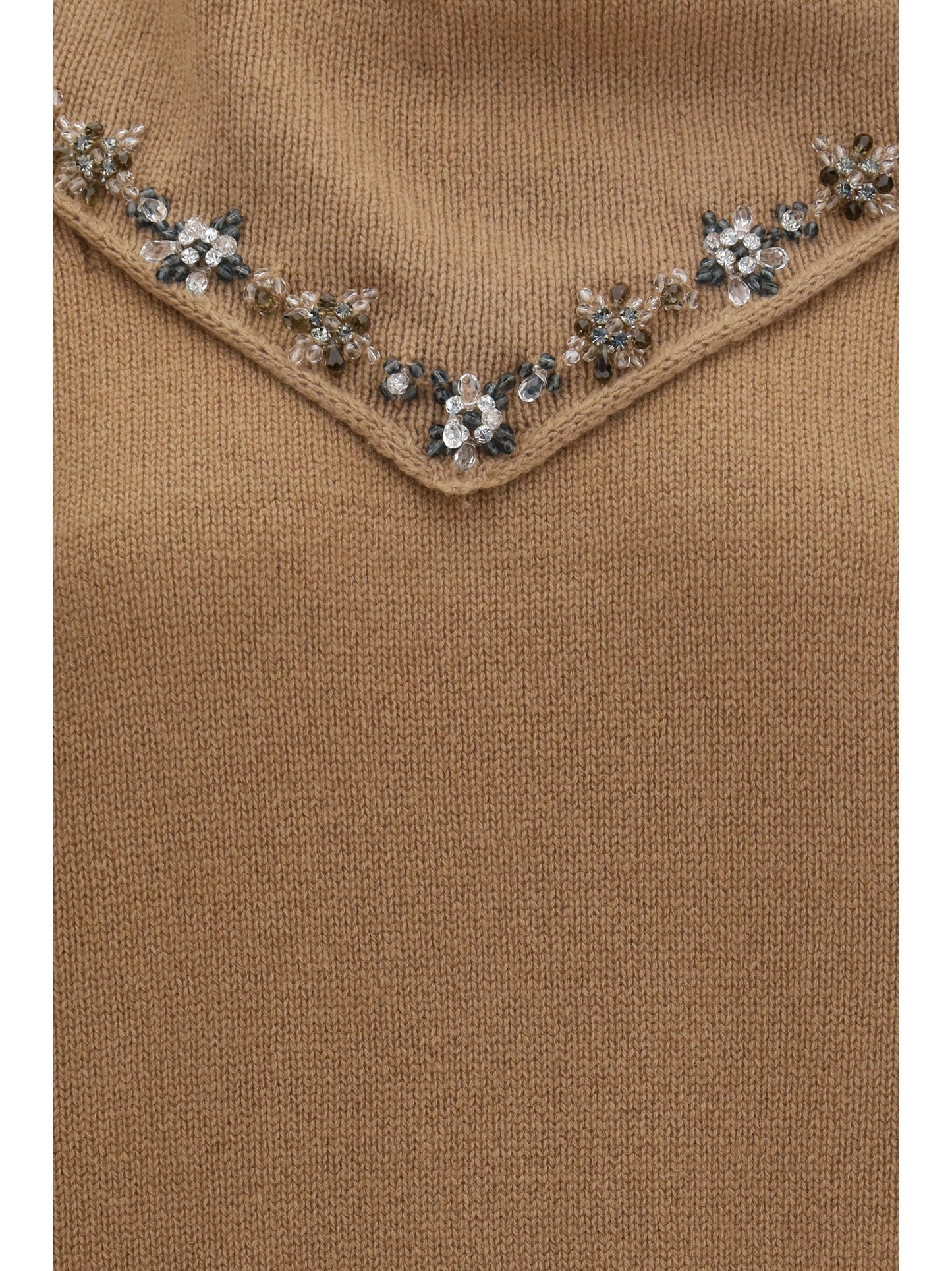 Prada Women Cashmere Sweater With Jewel Scarf PRADA