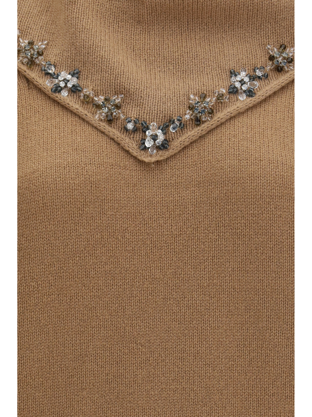 Prada Women Cashmere Sweater With Jewel Scarf PRADA