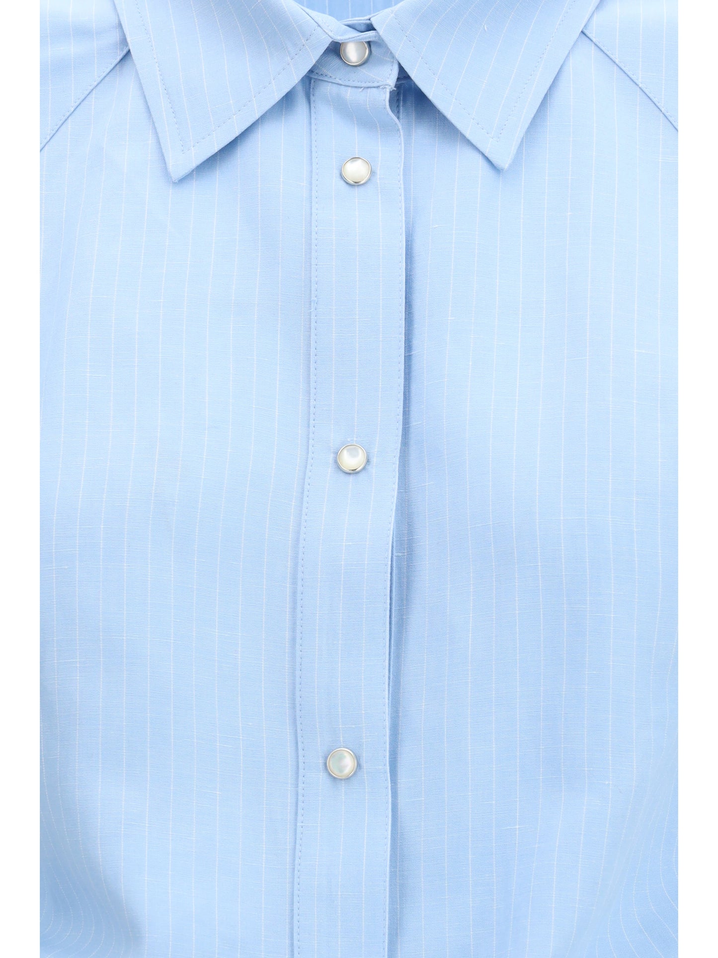 Jacob Cohen Women Short-Sleeve Shirt In Striped Viscose And Linen Canvas JACOB COHEN