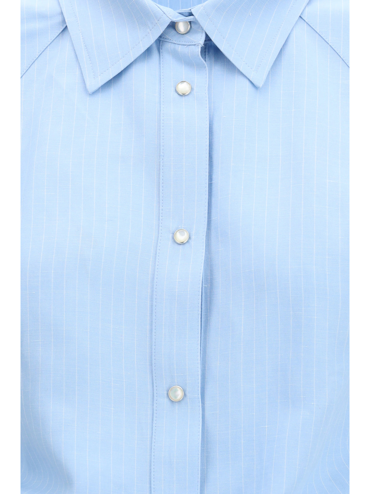 Jacob Cohen Women Short-Sleeve Shirt In Striped Viscose And Linen Canvas JACOB COHEN