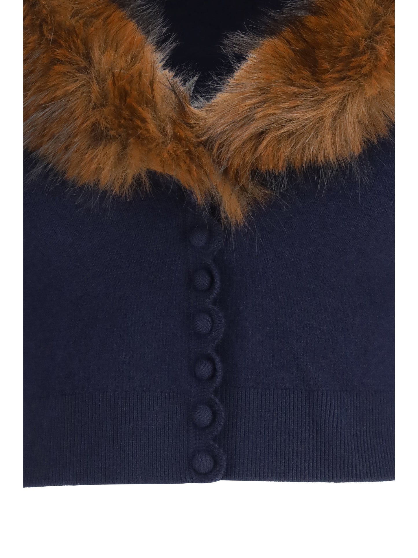 Self-Portrait Women Knit And Faux Fur Cardigan SELF-PORTRAIT