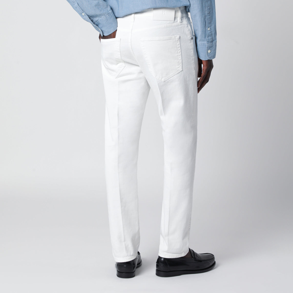 Pt Torino Denim White Reggae Tapered Trousers Men Men PT Torino Denim