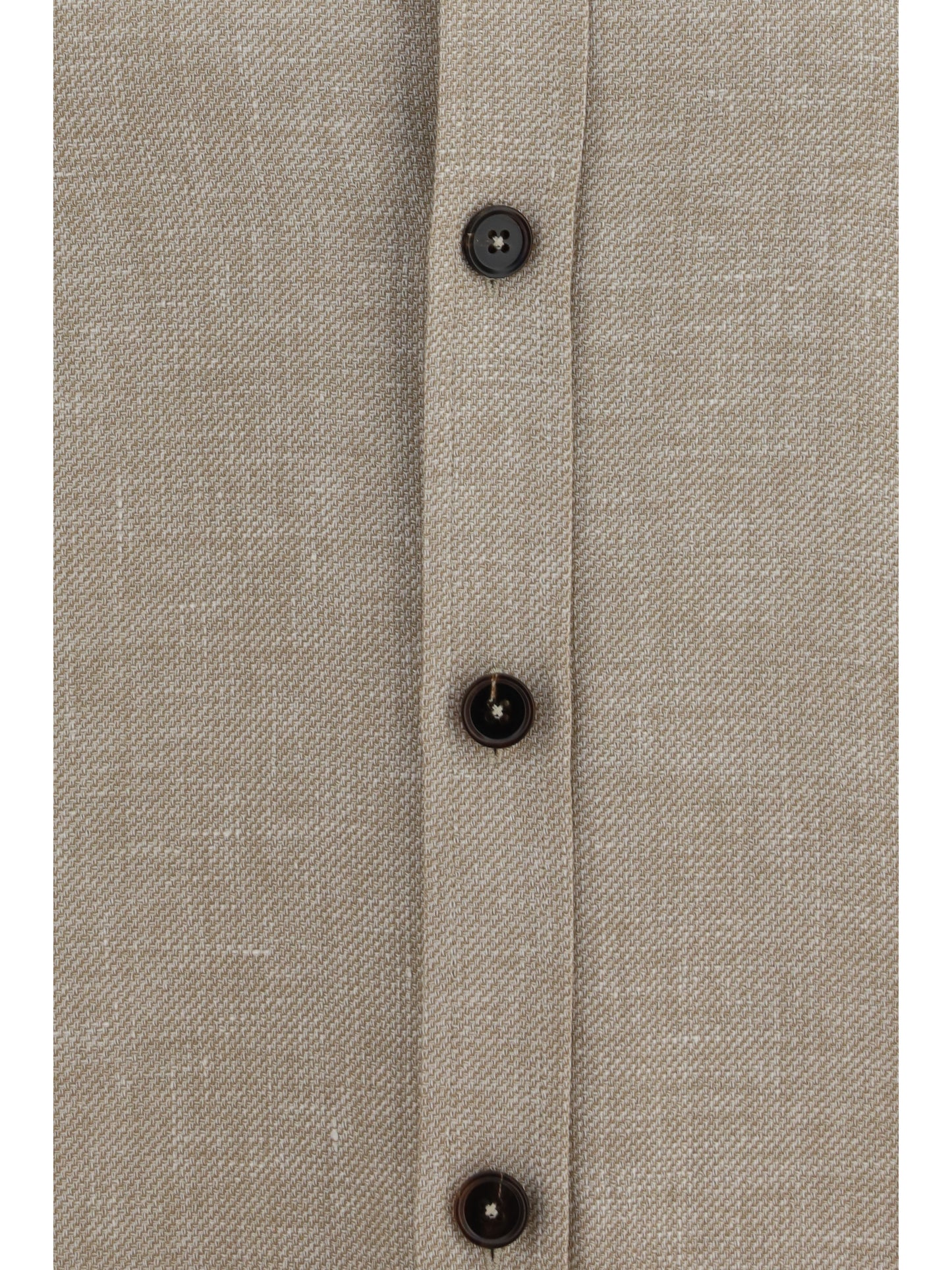 Zegna Men Crossover Overshirt In A Linen, Wool And Silk Blend