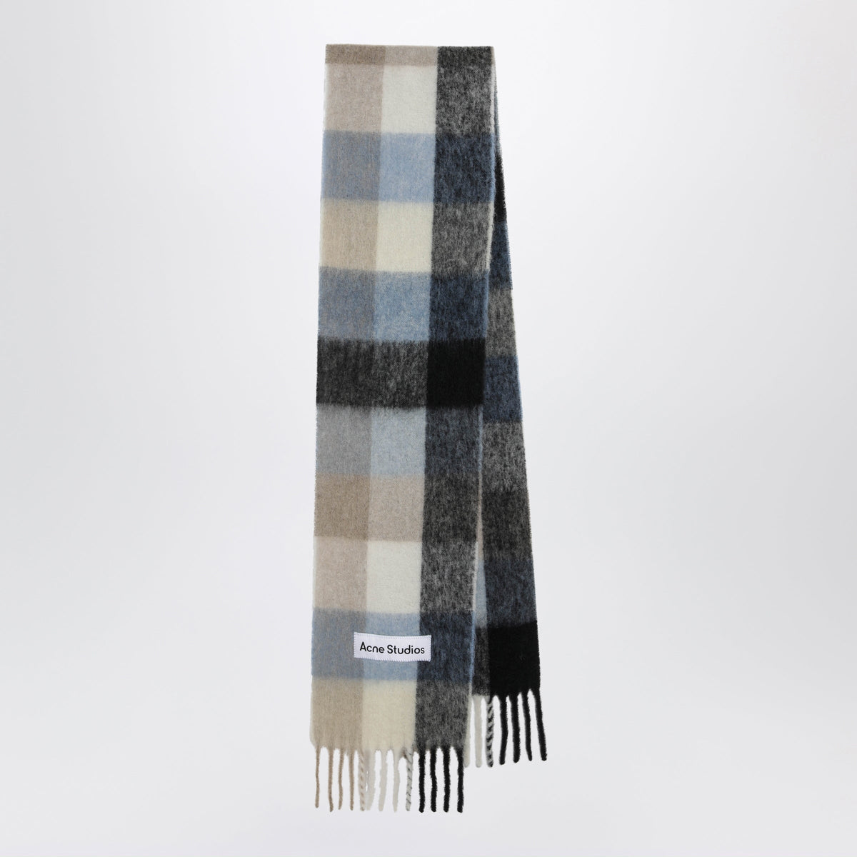 Acne Studios Checked Mohair Scarf Blue/Beige/Black Men ACNE STUDIOS