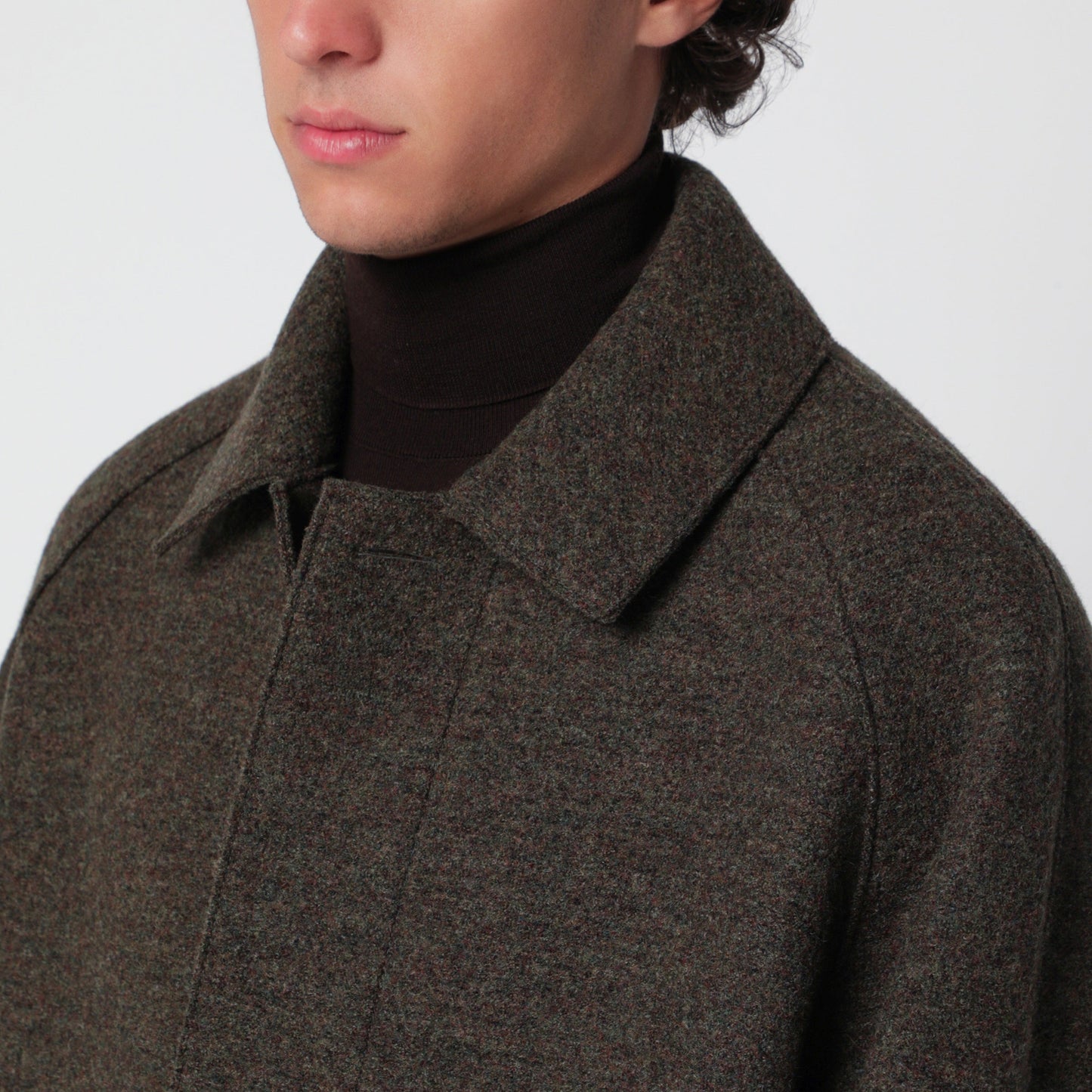 Harris Wharf London Grey Green Single-Breasted Wool Coat Men HARRIS WHARF LONDON
