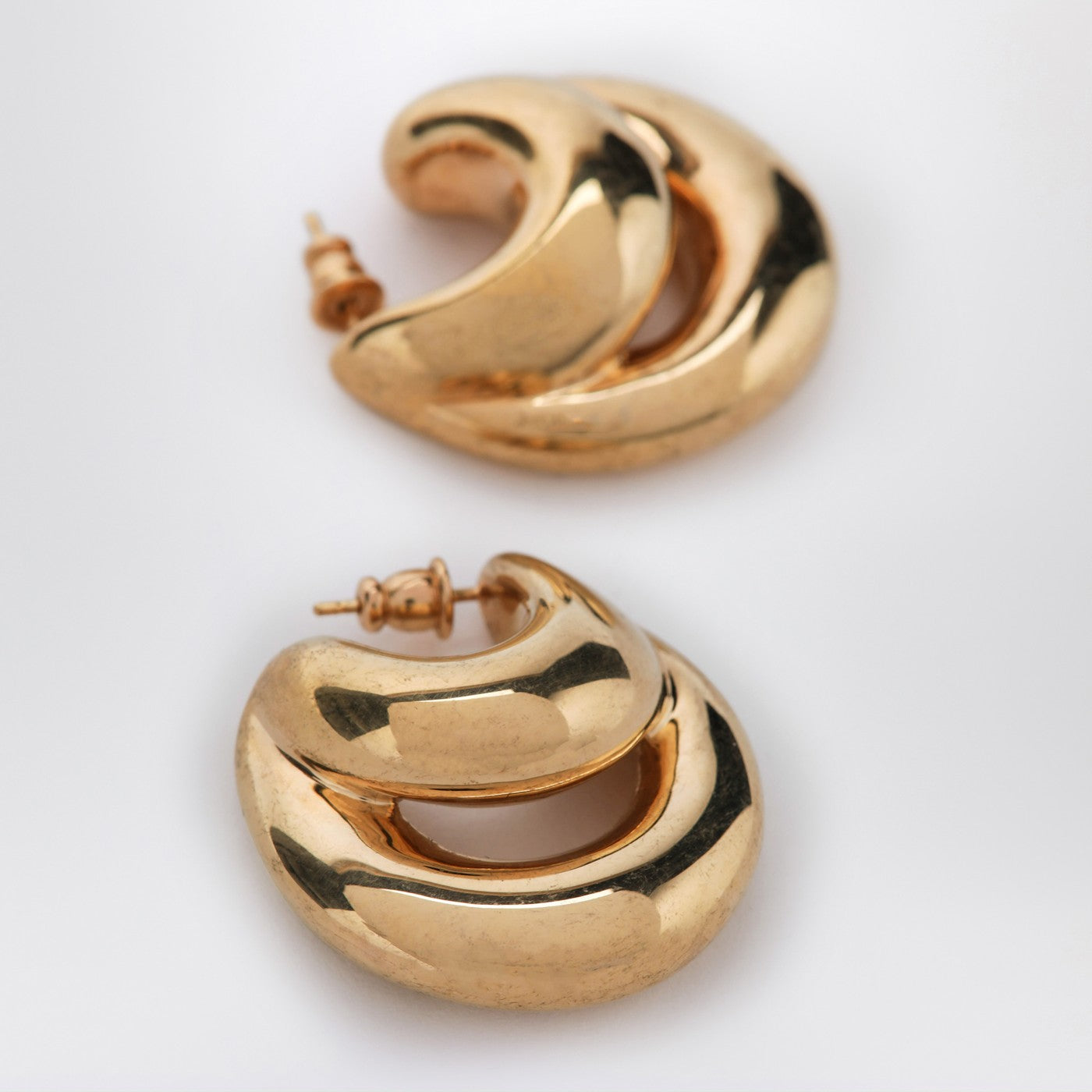 Panconesi Blow Up Huggies Earrings In Gold Tone Women PANCONESI