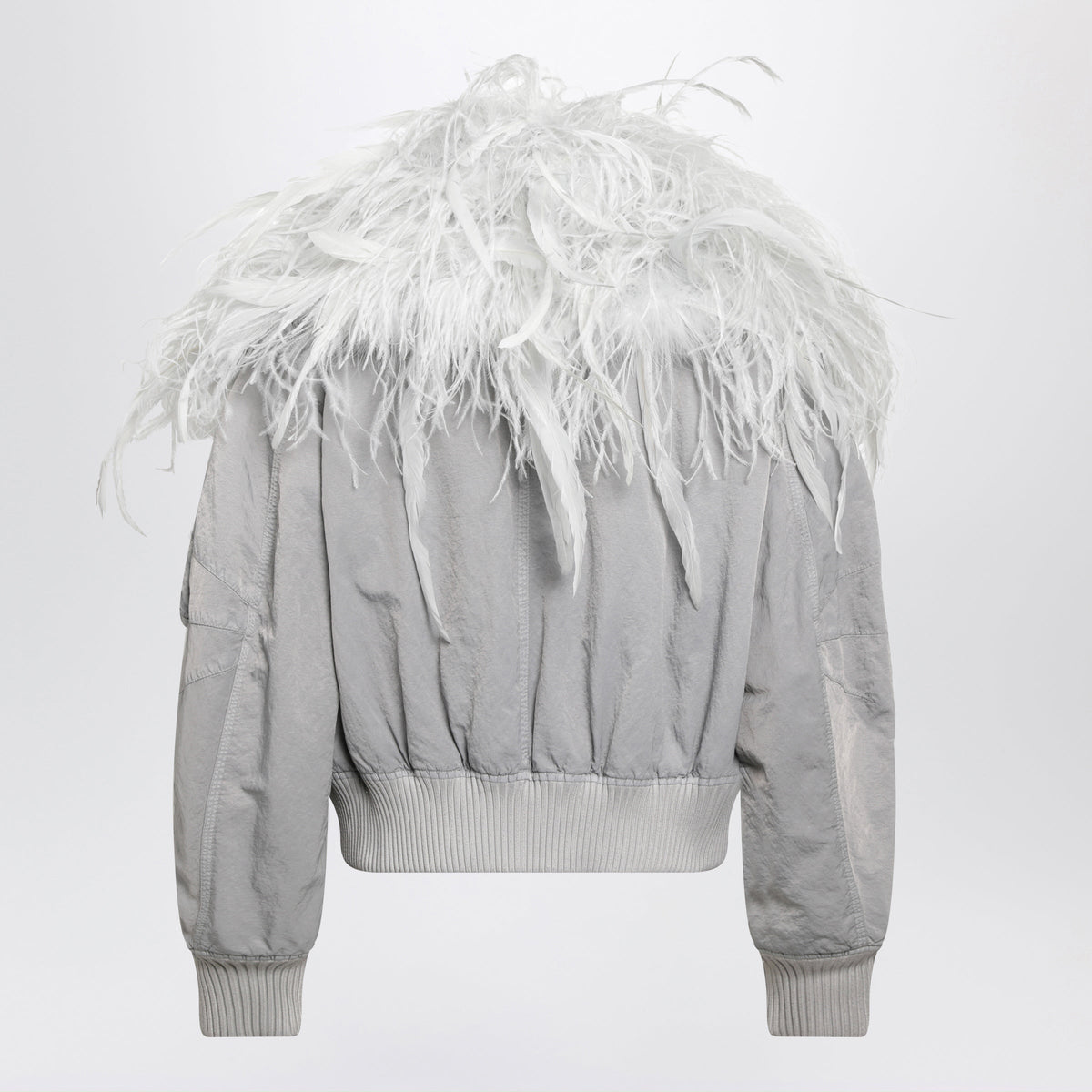 The Attico Ice-Coloured Bomber Jacket With Feathers Women THE ATTICO
