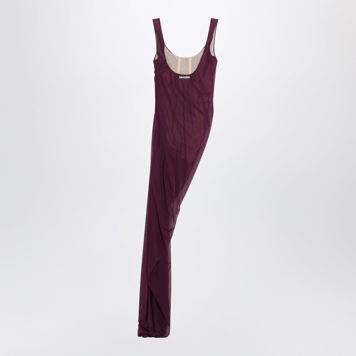 The Attico Plum Draped Long Dress Women THE ATTICO