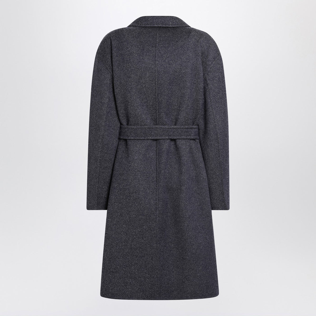 Max Mara Blue Wool Coat With Denim Effect Women MAX MARA