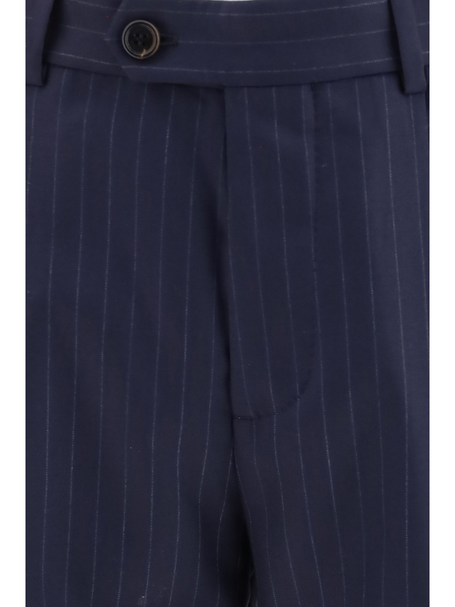 Brunello Cucinelli Men Virgin Wool Batavia Pinstriped Pants BRUNELLO CUCINELLI