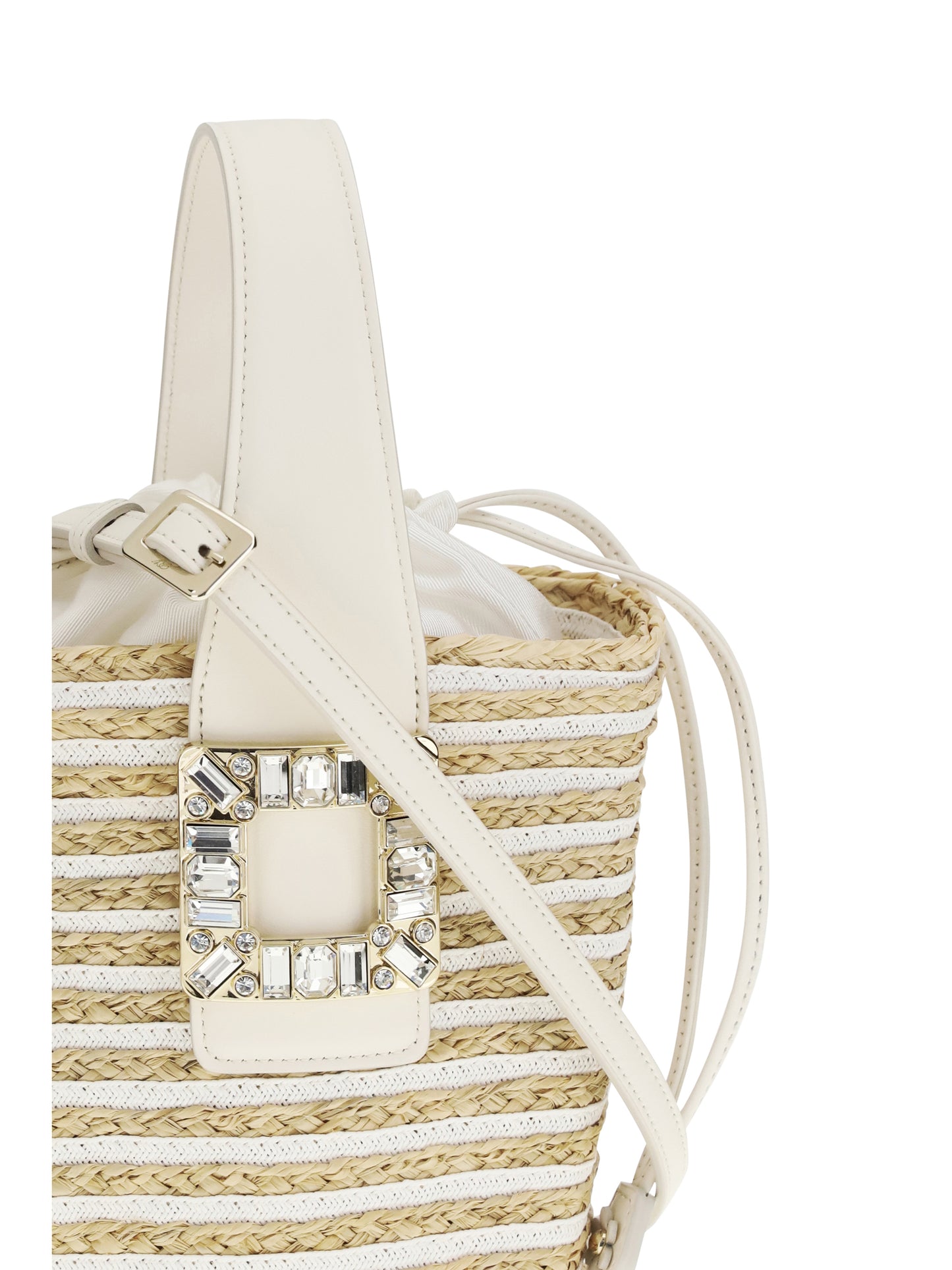 Roger Vivier Women Mini Viv' Skate Bucket Bag In Raffia ROGER VIVIER