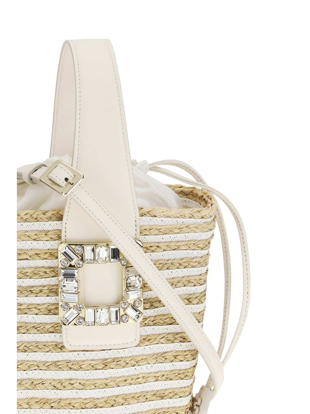 Roger Vivier Women Mini Viv' Skate Bucket Bag In Raffia ROGER VIVIER