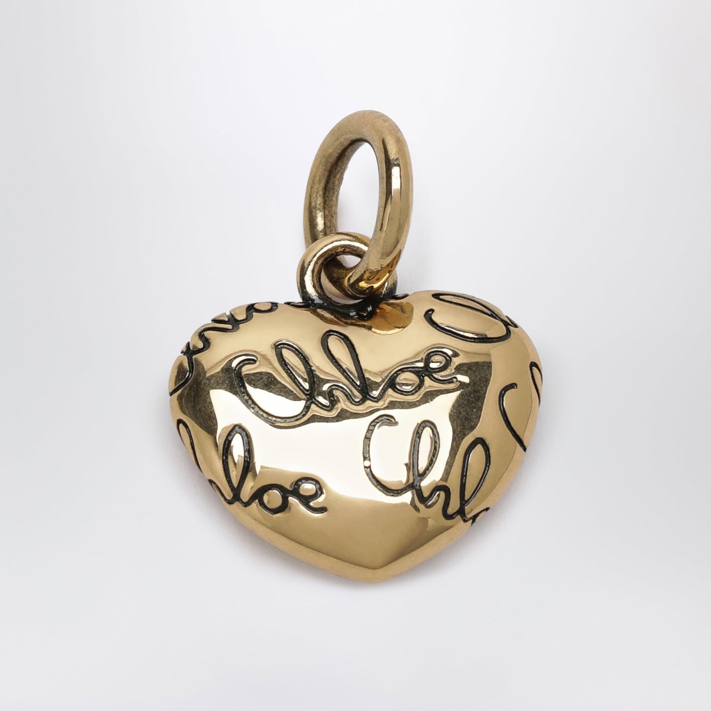 Chloe Alphabet Heart Logo Charm In Brass, Gold Women CHLOE