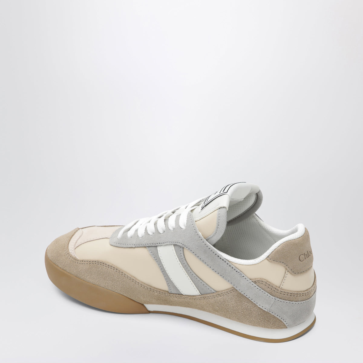 Chloe Kick Sneakers In Leather And Suede In Dove Grey Women CHLOE