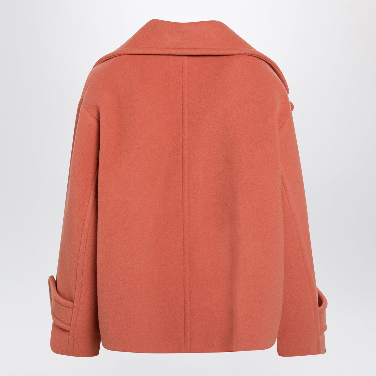 Chloe Cedar Pink Double-Breasted Short Wool Coat Women