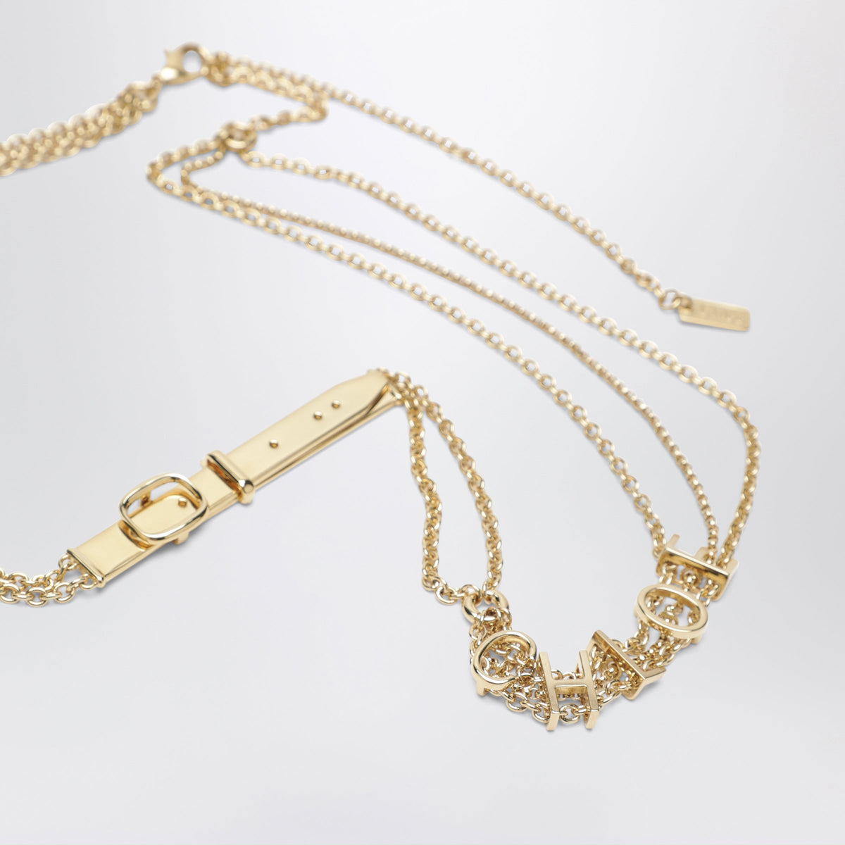 Chloe Gold-Tone Belt With Logo Lettering Women CHLOE