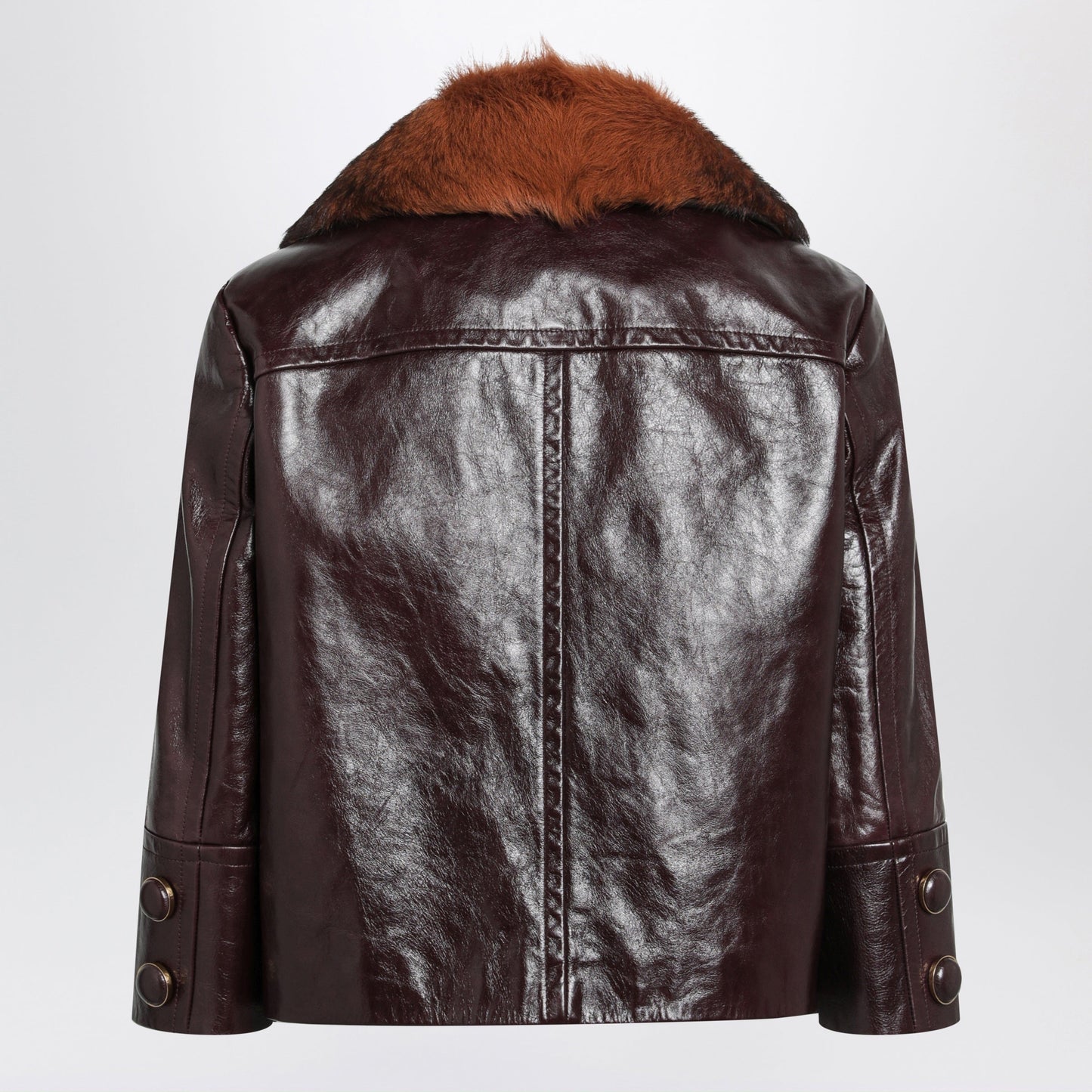 Chloe Dark Purple Cropped Jacket In Patent Leather Women CHLOE