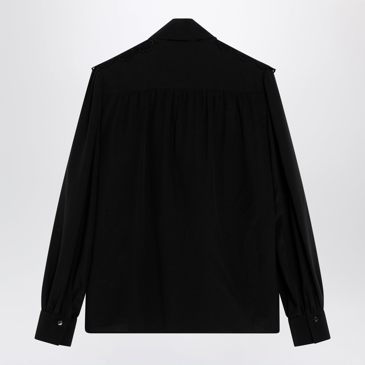 Chloe Black Silk Blouse With Lavalliã¨Re Women CHLOE